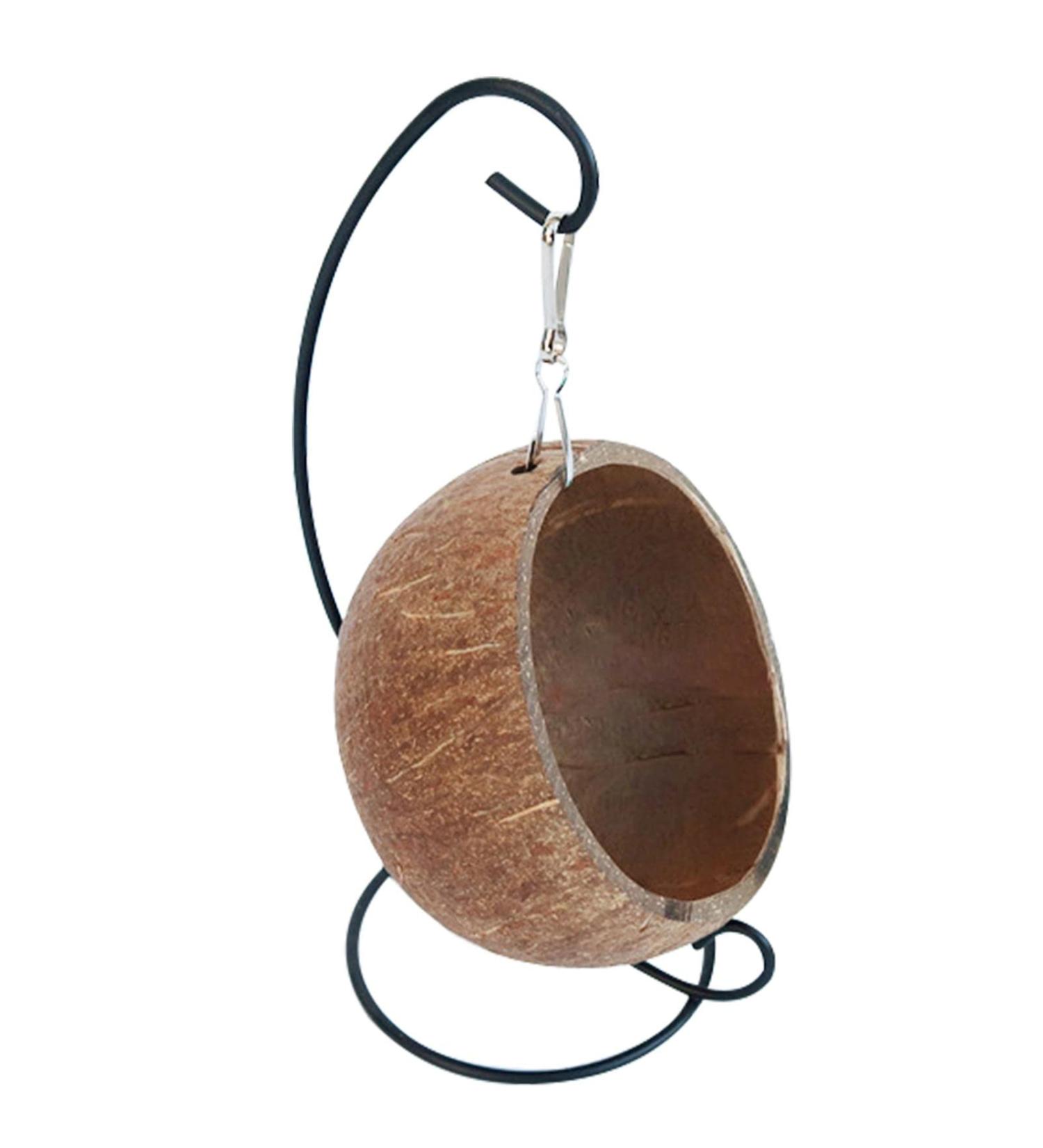 Monozoz Coconut Hamster Hiding Place | Natural Coconut Hammock & Hanging House for Small Animals Habitat Decor - Buy Online on GoSupps.com