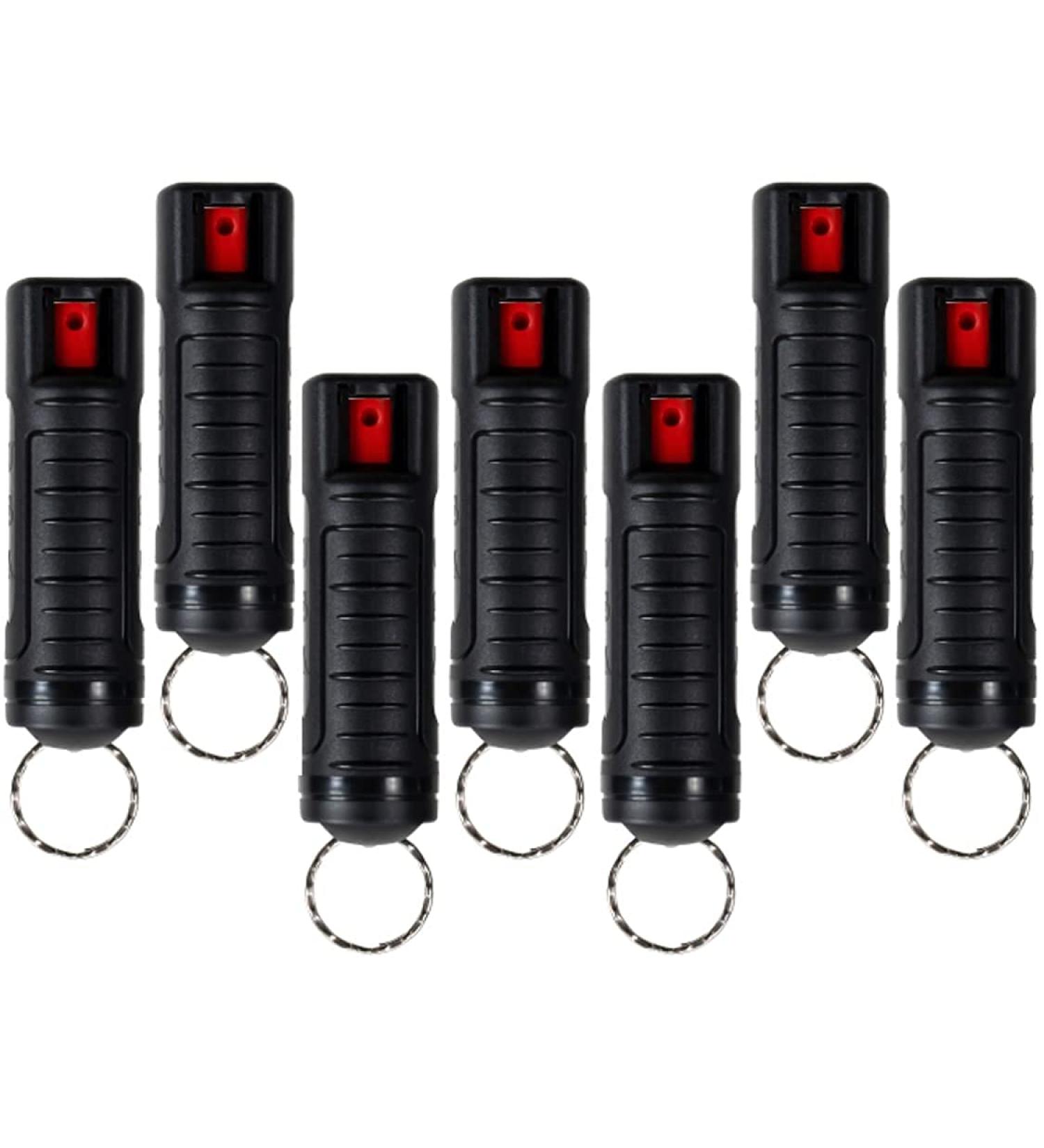 Police Magnum Bulk Pepper Spray Keychain Self Defense- Tactical Maximum Strength- Belt Clip Safety Key Chains for Women & Men- Made in The USA 7 Pack Black - Buy Online on GoSupps.com