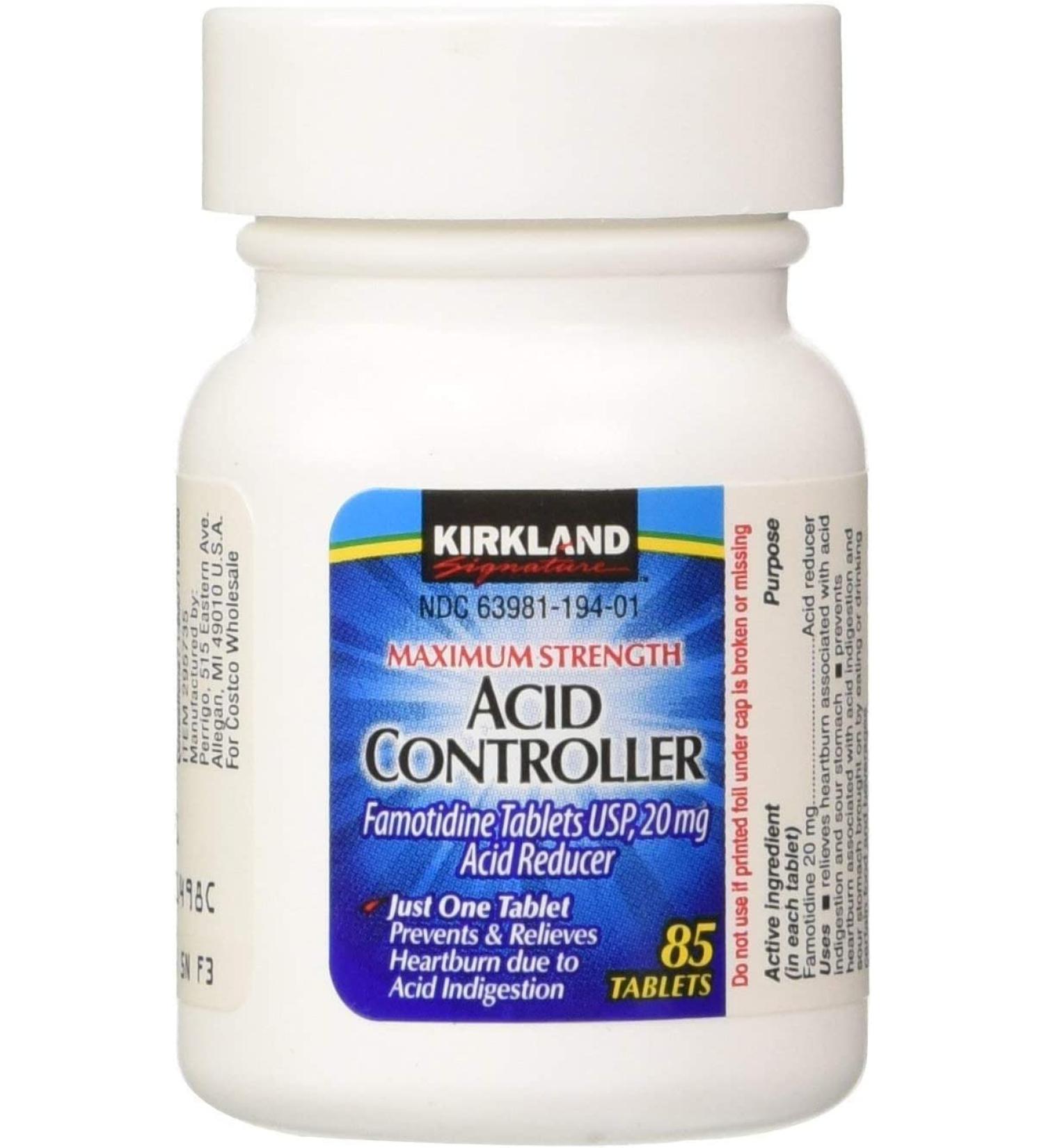 Kirkland Signature Acid Controller Maximum Strength 85 Tablets