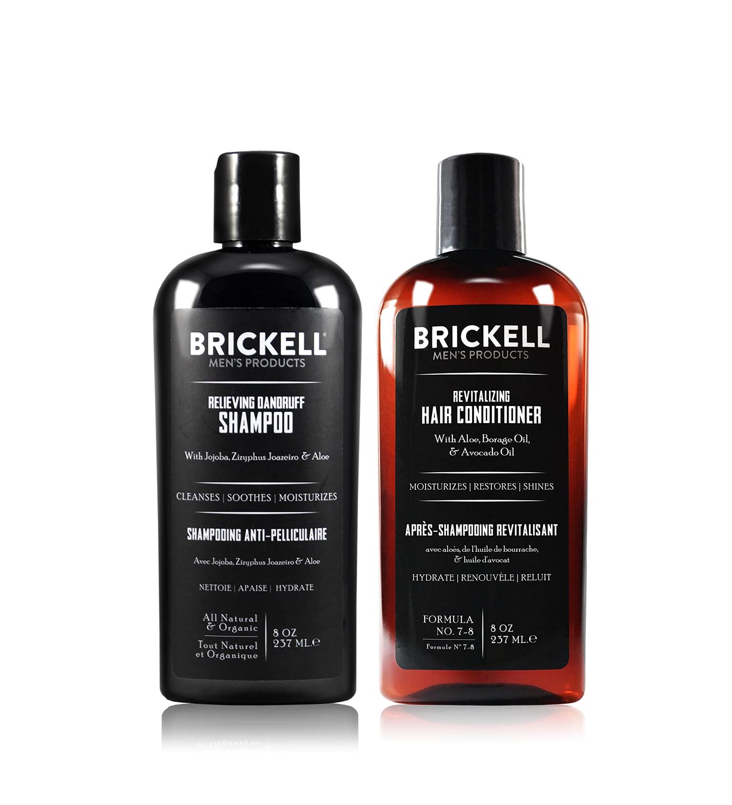 Brickell Men's Dandruff Shampoo and Conditioner Set - Natural & Organic Hair Care Routine for Men - Buy Online on GoSupps.com
