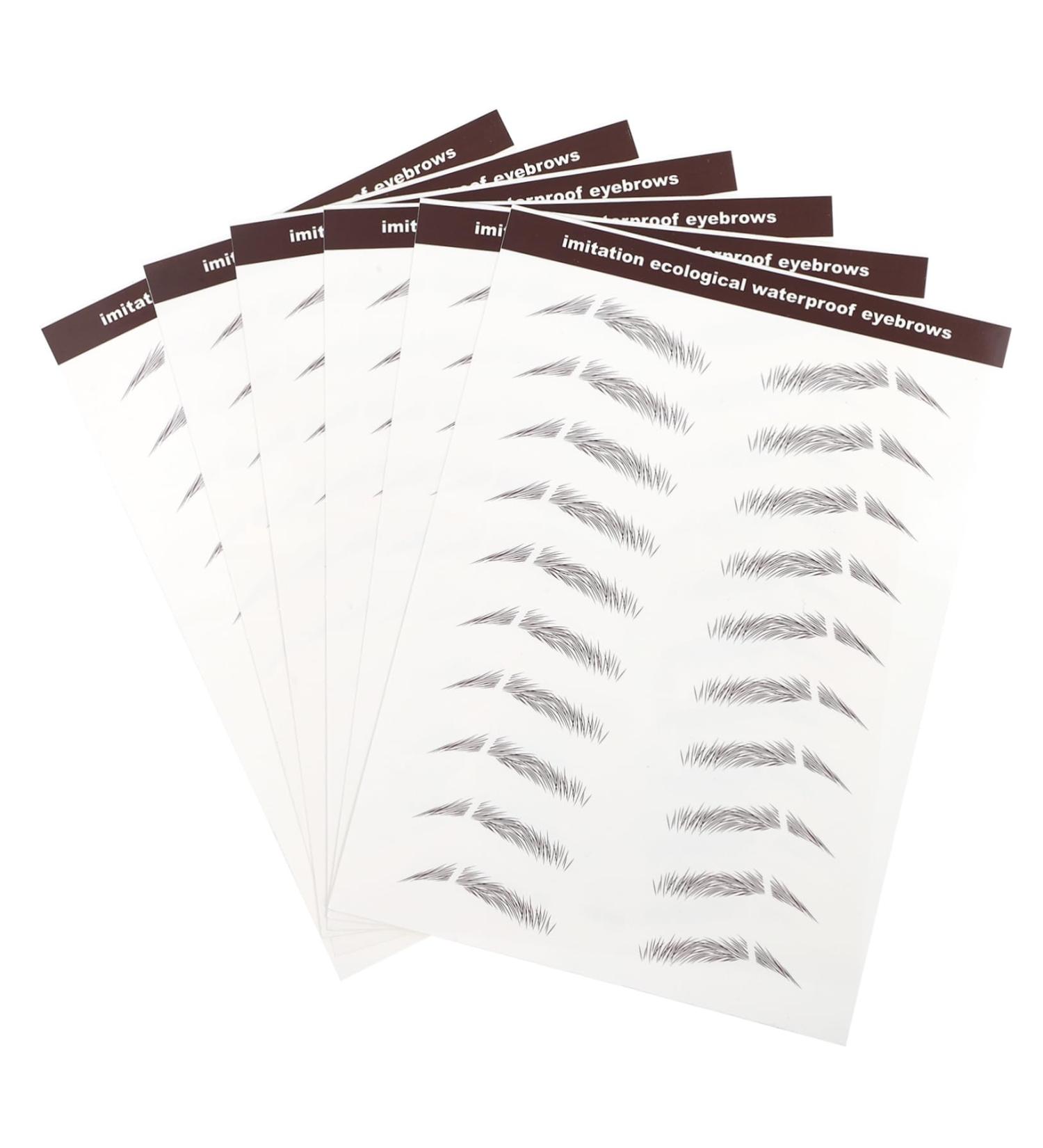 Angoily False Eyebrows Stickers 6pcs Eyebrow Stickers Miss Transfer Stickers European and American Brow Shaper 5.8X1X0.1CM Brown - Buy Online on GoSupps.com