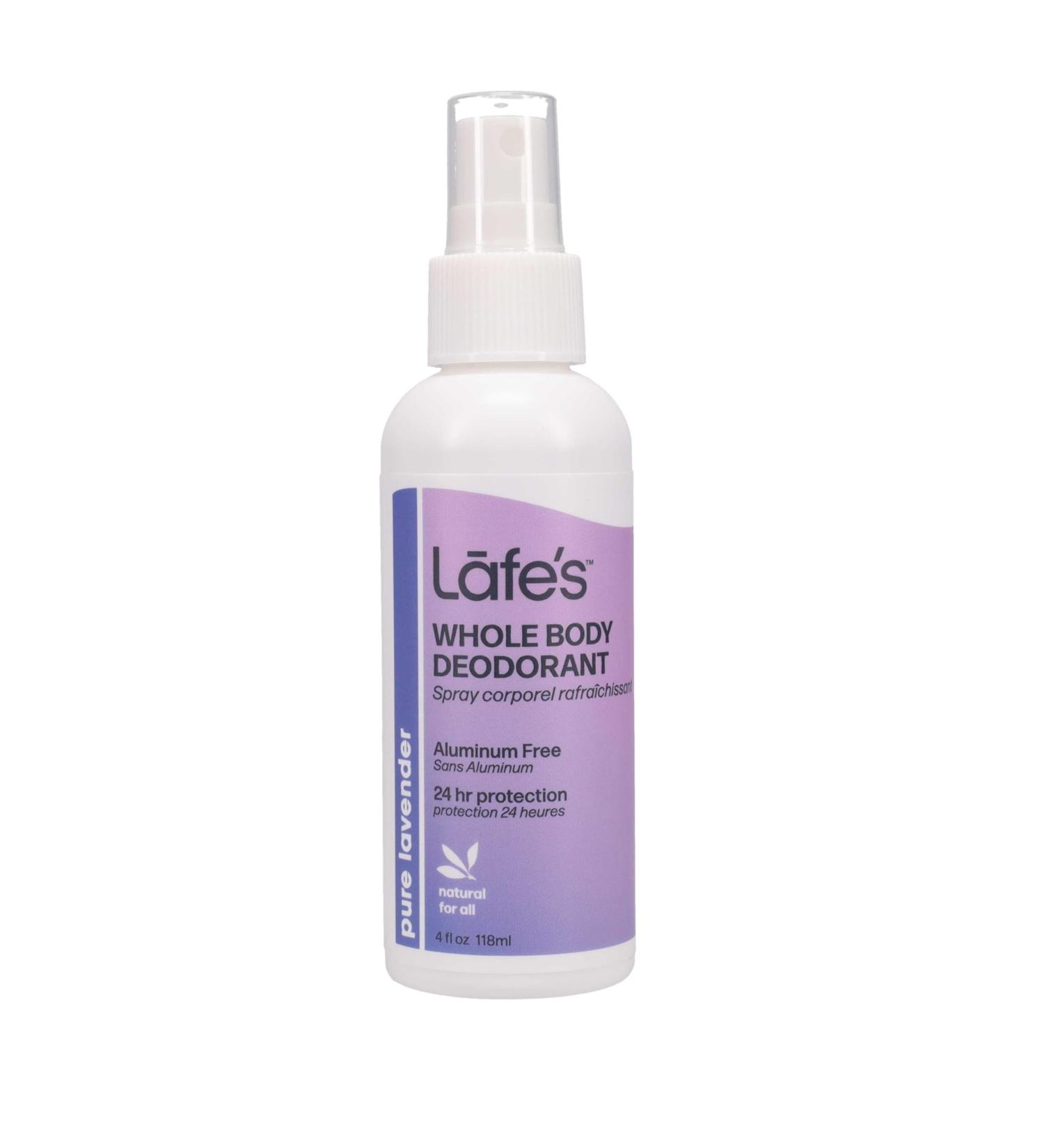 Lafe's Natural Deodorant | 4 Ounce Whole Body Non-Aerosol Deodorant Spray | Aluminum Paraben & Baking Soda Free | Pure Lavender - Buy Online on GoSupps.com