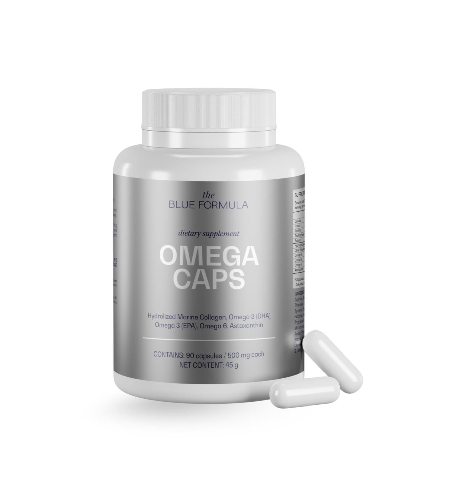 Omega 3 Supplement | 732mg Hidrolyzed Marine Collagen | Best Essential Fatty Acids | Premium Formula | Supports Health Heart | 90 Capsules - Buy Online on GoSupps.com