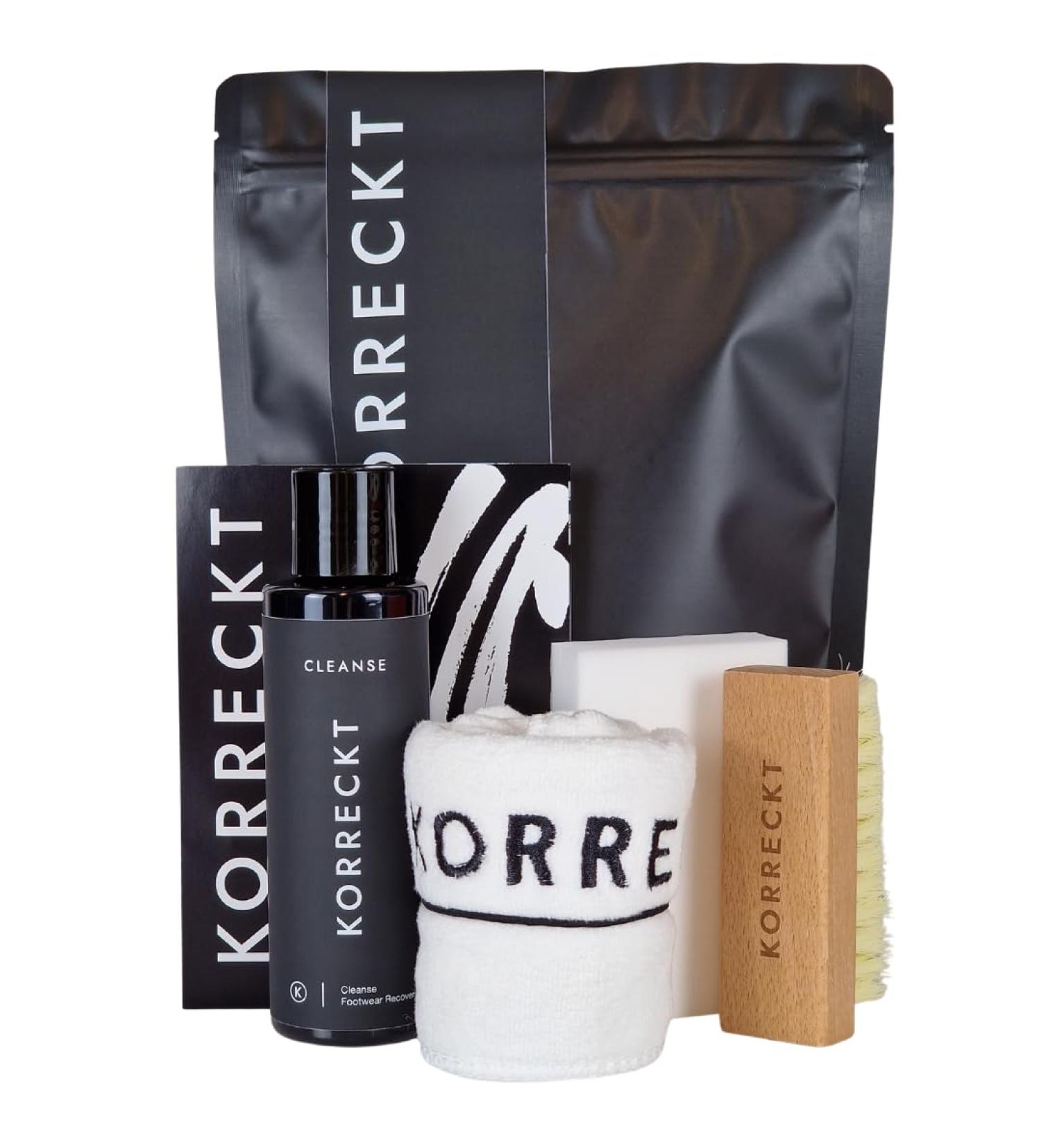 KORRECKT Cleanse - Ultimate Sneaker Cleaning Kit Sustainable Shoe Cleaner for Leather Suede Canvas & More Sneakerhead s Essential for Kicks Creps & White Shoes 150ml - Buy Online on GoSupps.com