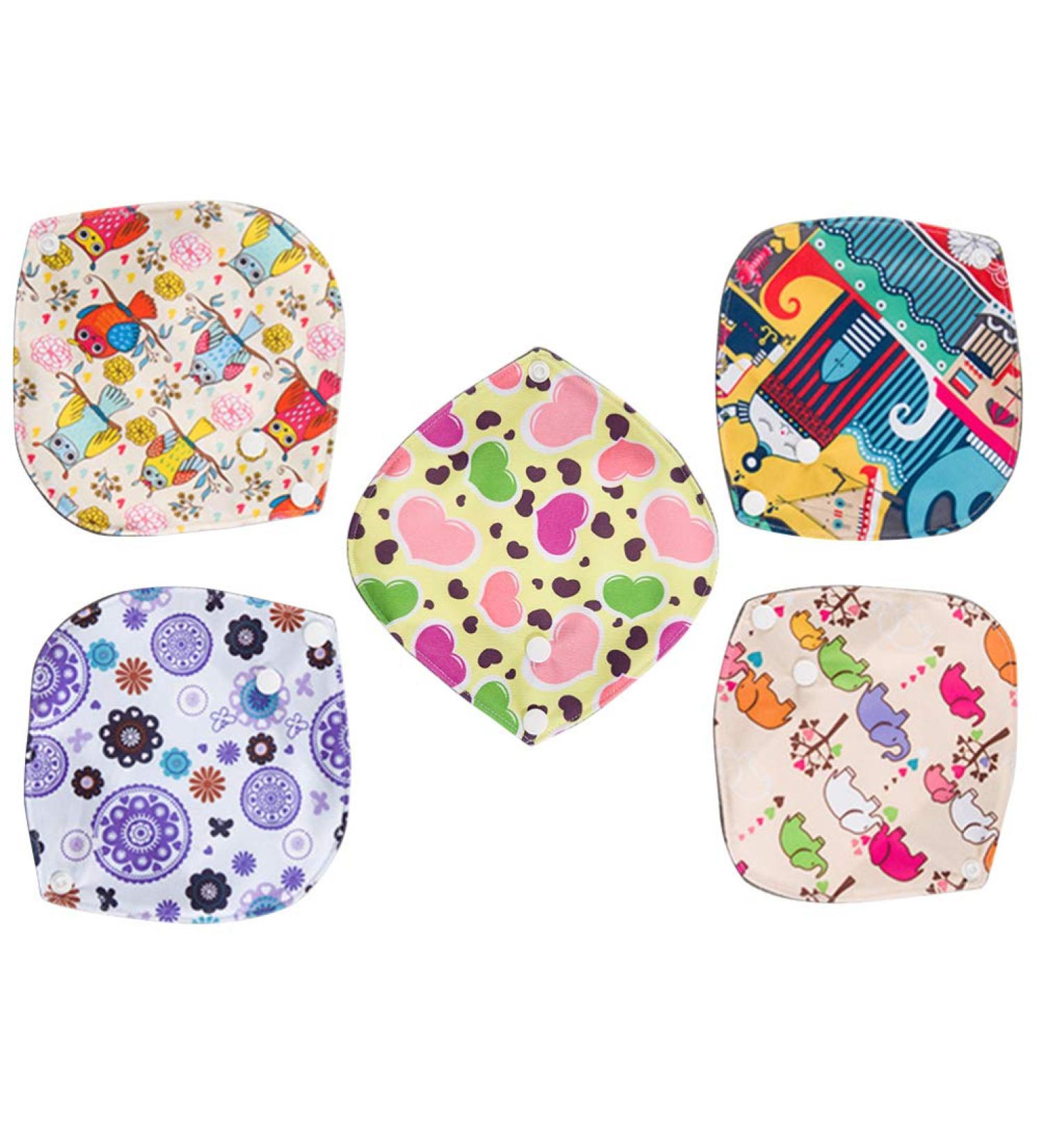 HEALLILY 5pcs Reusable Charcoal Menstrual Pads | Absorbent & Washable Sanitary Pads for Women - Eco-Friendly & Comfortable - Buy Online on GoSupps.com