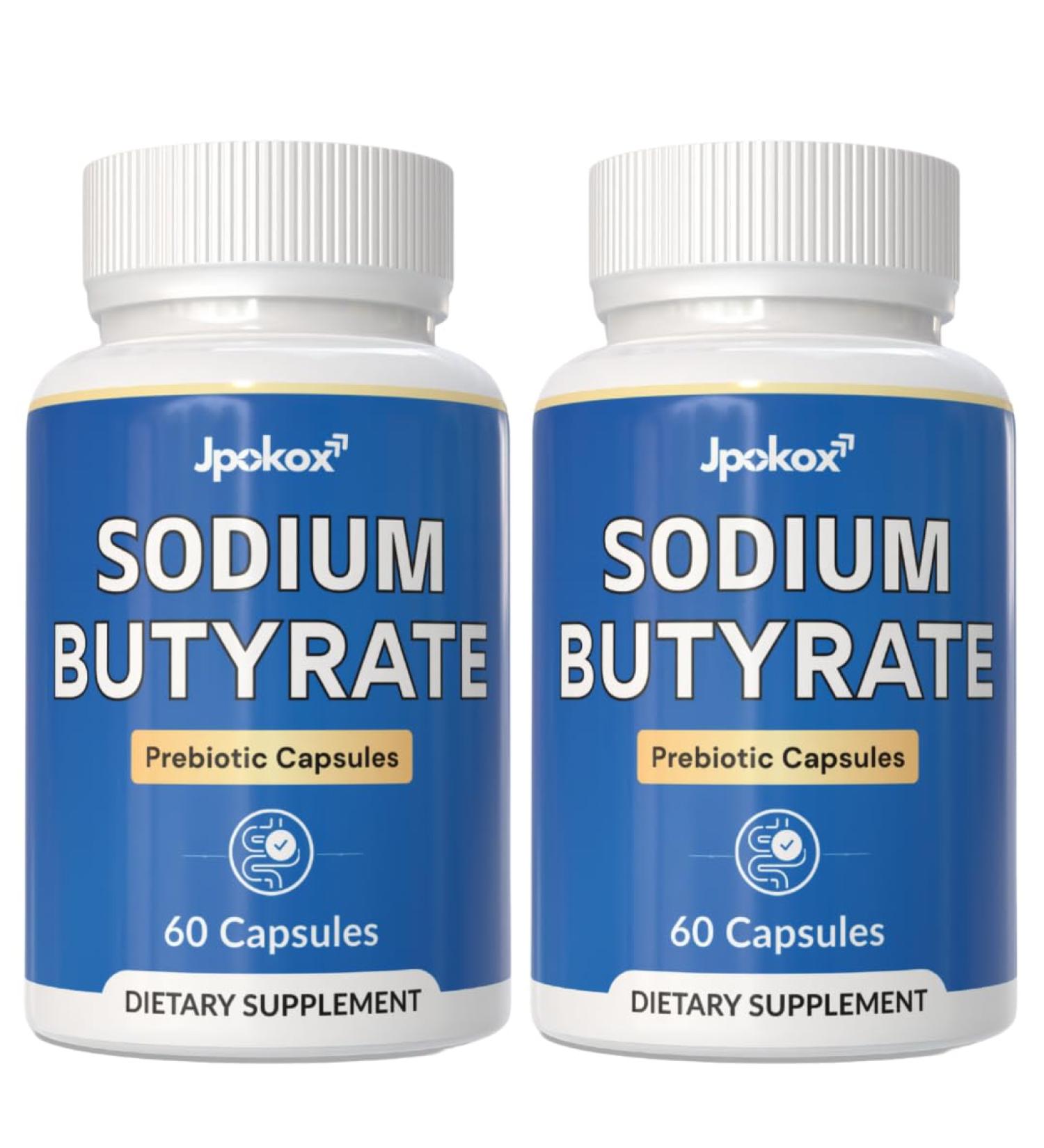 Jpokox Butyrate | Sodium Butyrate | Sodium Butyrate Supplement | Probiotic Capsules | Supplement for Men & Women - 60 Capsules (Pack 2) - Buy Online on GoSupps.com