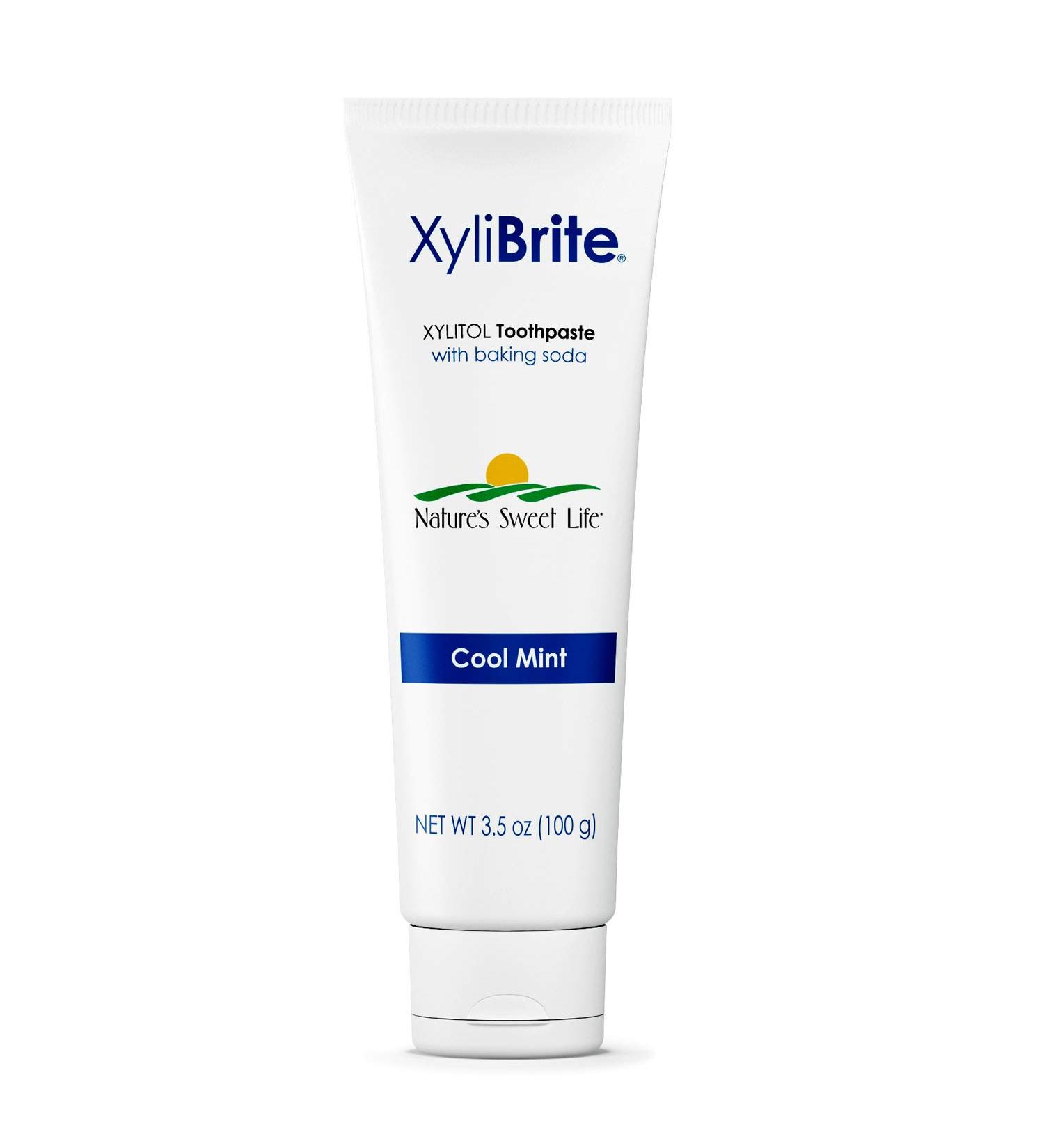 Nature's Sunshine XyliBrite Cool Mint Toothpaste 3.5 oz | Fluoride-Free with Xylitol & Baking Soda for Whitening & Oral Health - Buy Online on GoSupps.com