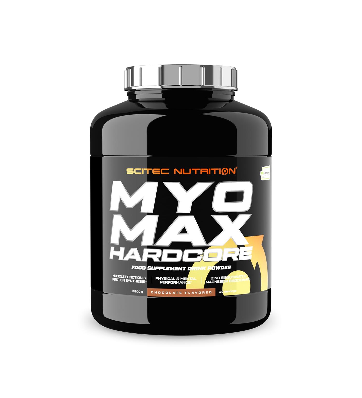 Scitec Nutrition Myomax Hardcore 2.8kg - Ultimate Mass Gainer with Protein Matrix Amino Acids Carbs Plant Extracts Vitamins & Minerals - Chocolate Flavor International Shipping - Buy Online on GoSupps.com