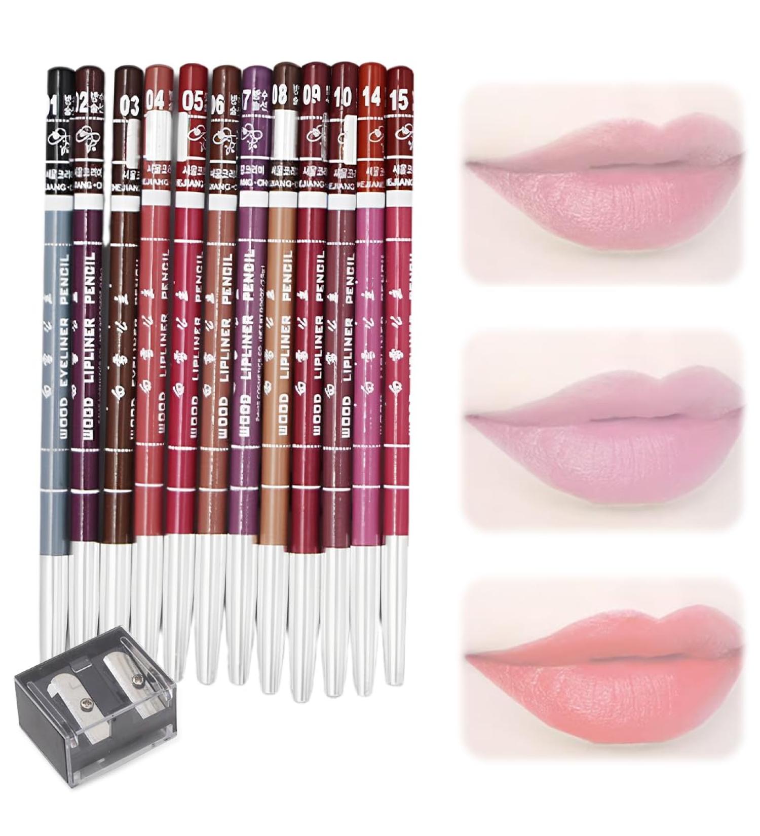 12 Pi ces Lipliner Crayon Set Nude Crayons L vres Crayons L vrescrayon Imperm able l'Eau L vres Maquillage Soft Pencil Durable Mat Lisse Ultra Fine Lipliner - Buy Online on GoSupps.com