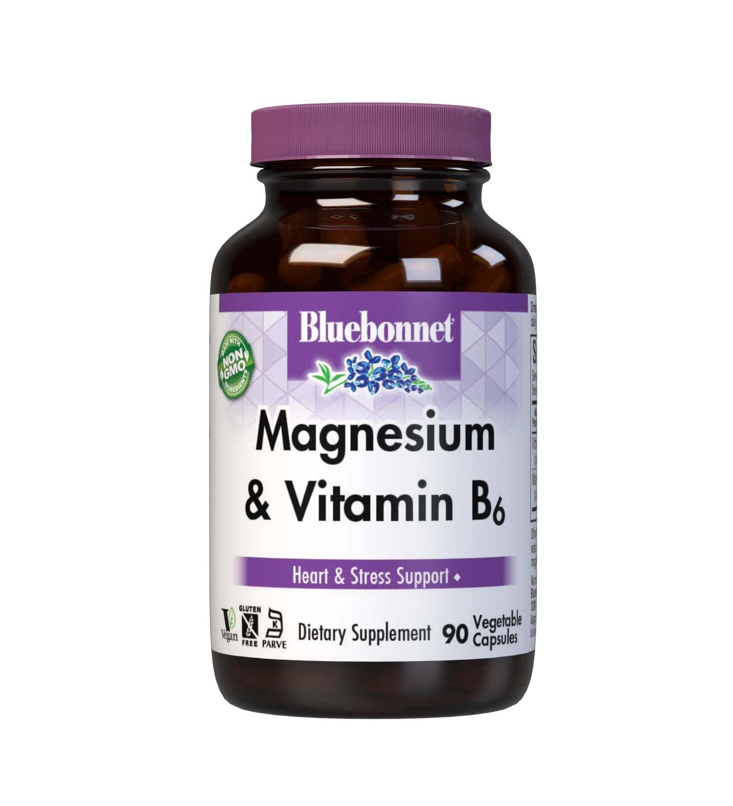 Buy Bluebonnet Nutrition Magnesium Plus B6 - 90 Vegetable Capsules for Optimal Health - Buy Online on GoSupps.com