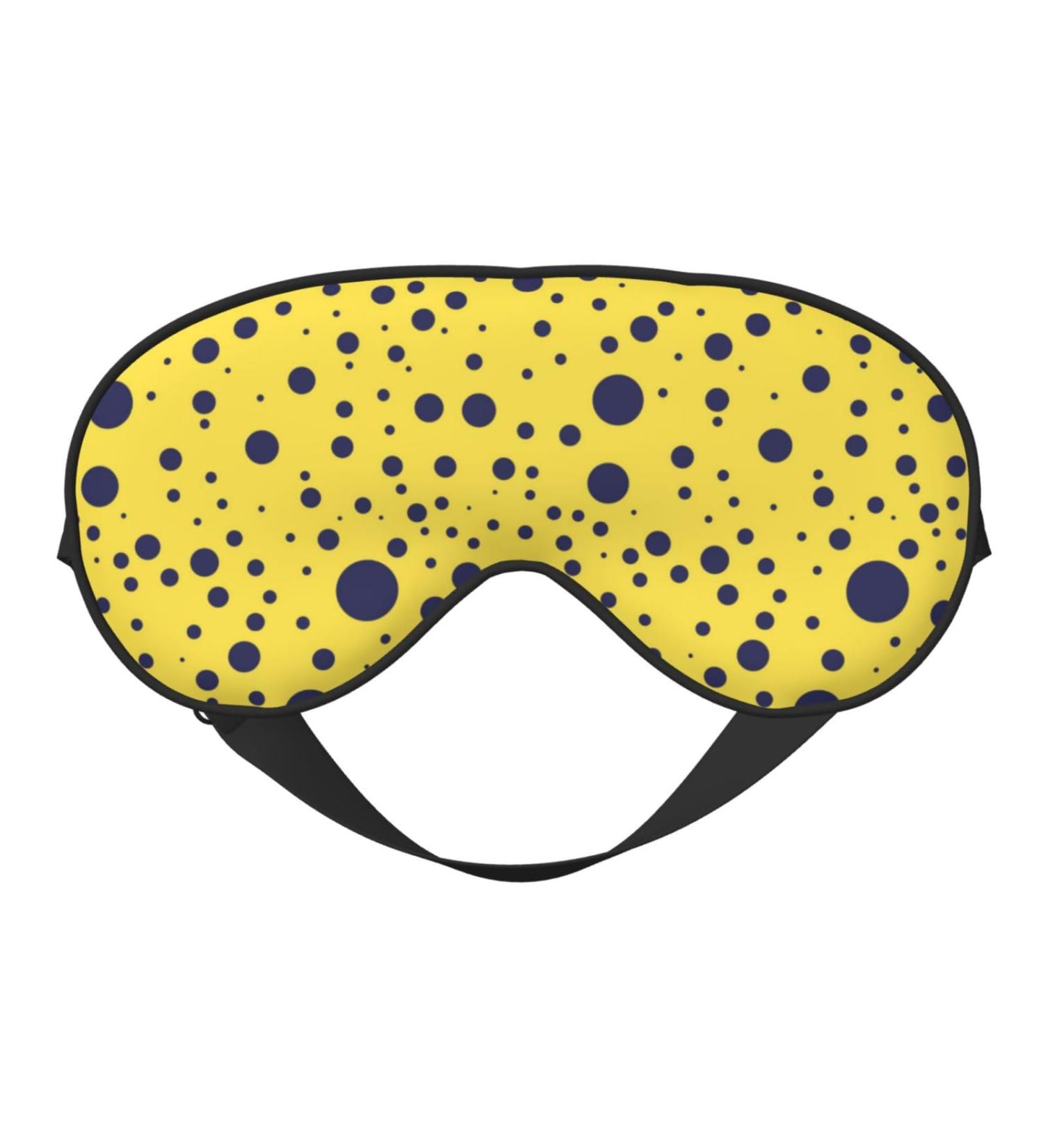 Blue Spots Print Sleep Eye Mask | Soft Blindfold with Elastic Strap for Travel & Night Sleeping - Buy Online on GoSupps.com