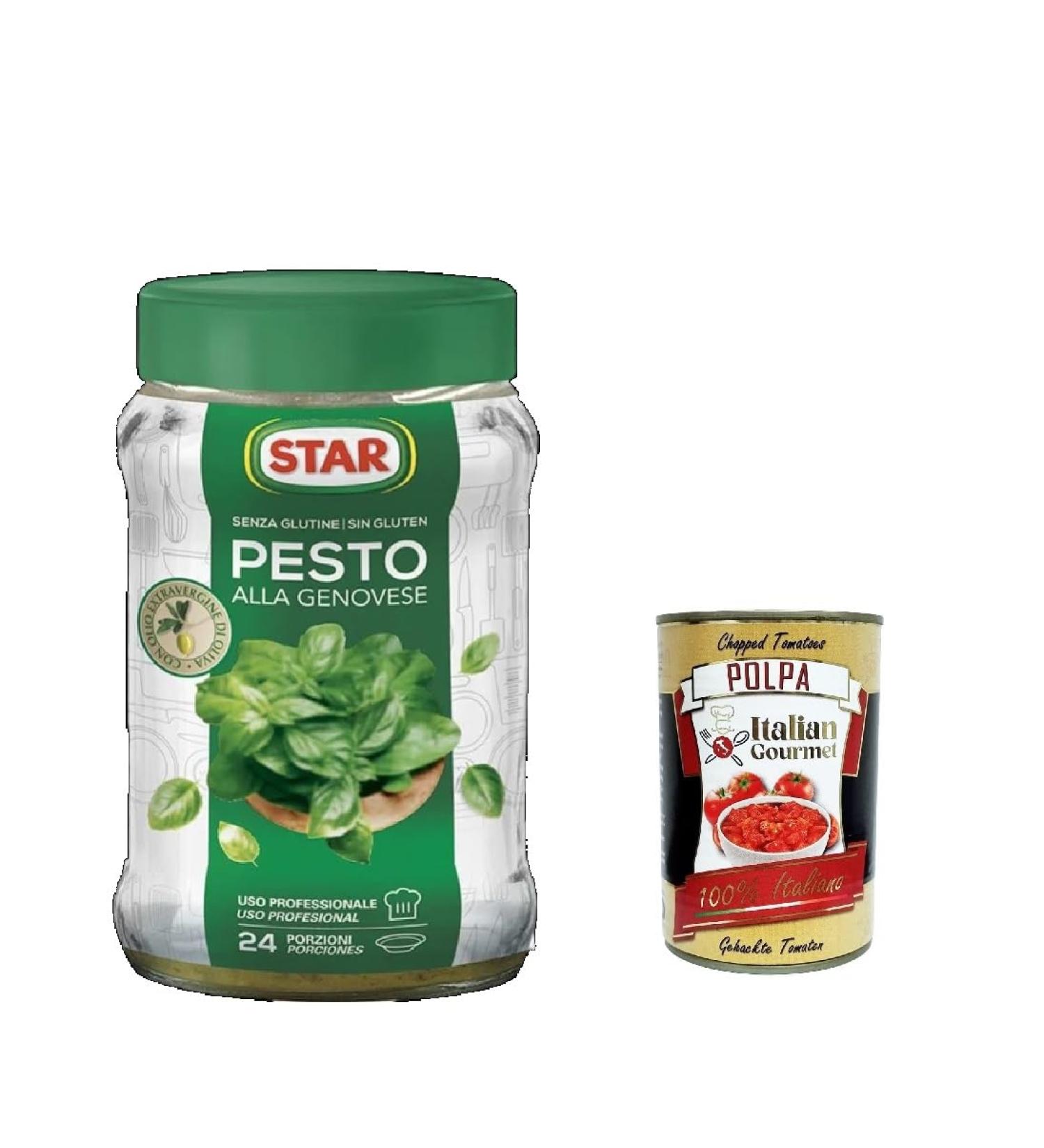  Italian Gourmet E.R. Star Pesto alla Genovese Set of 3 professional basil sauces 930g + Italian Gourmet Polpa 400g - Buy Online on GoSupps.com