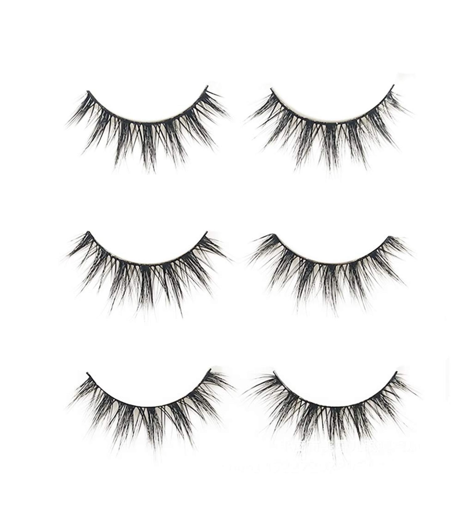 Demarkt 3 Pairs 3D Long Fake Eyelashes - Natural Reusable Eyelash Extensions for Makeup & Cosplay | International Shipping - Buy Online on GoSupps.com