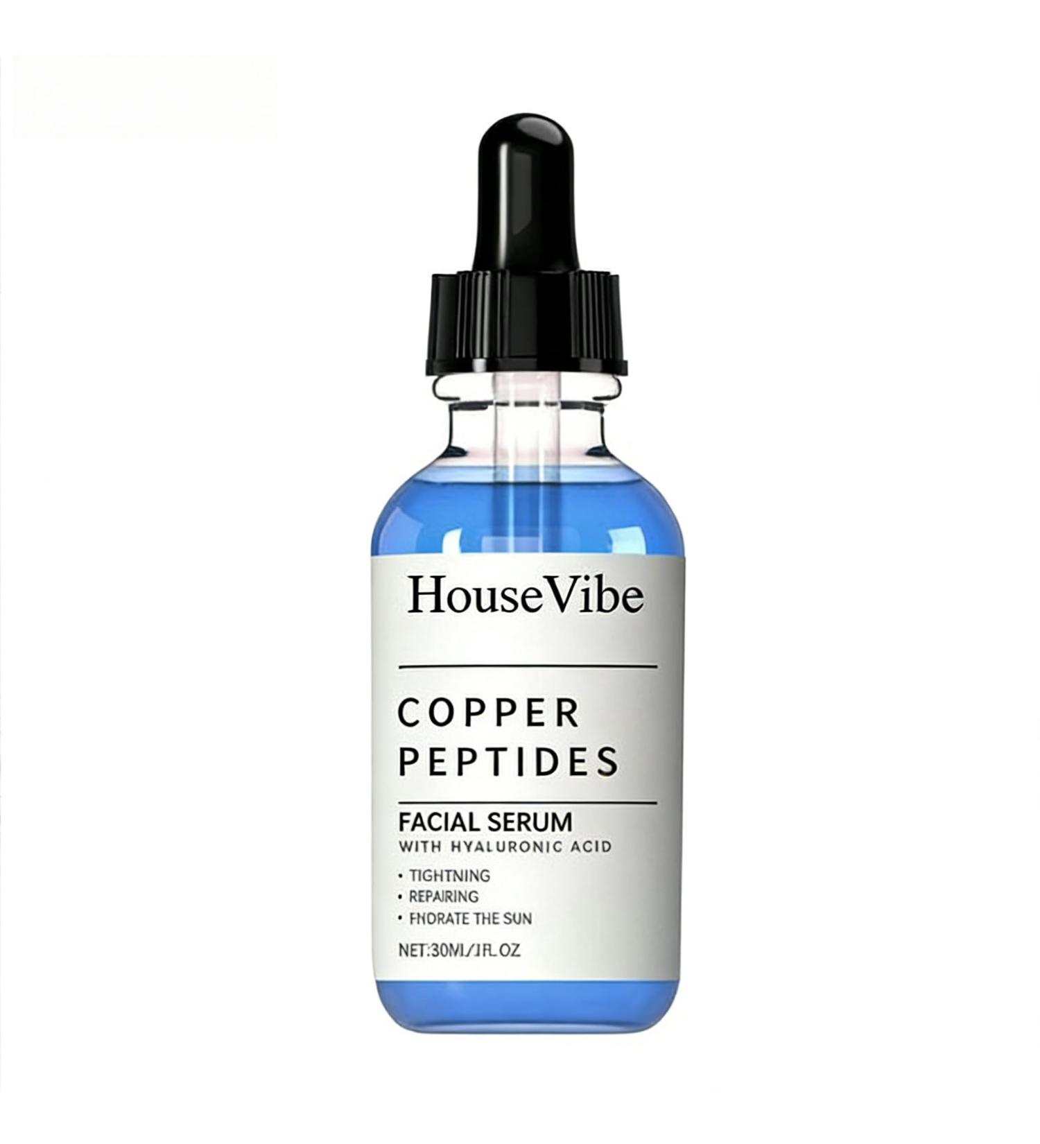 HouseVibe Copper Peptides Serum for Face - with GHK-Cu and Hyaluronic Acid - Anti-Aging Facial Serum - 1 Fl Oz (pack of 1) - Buy Online on GoSupps.com