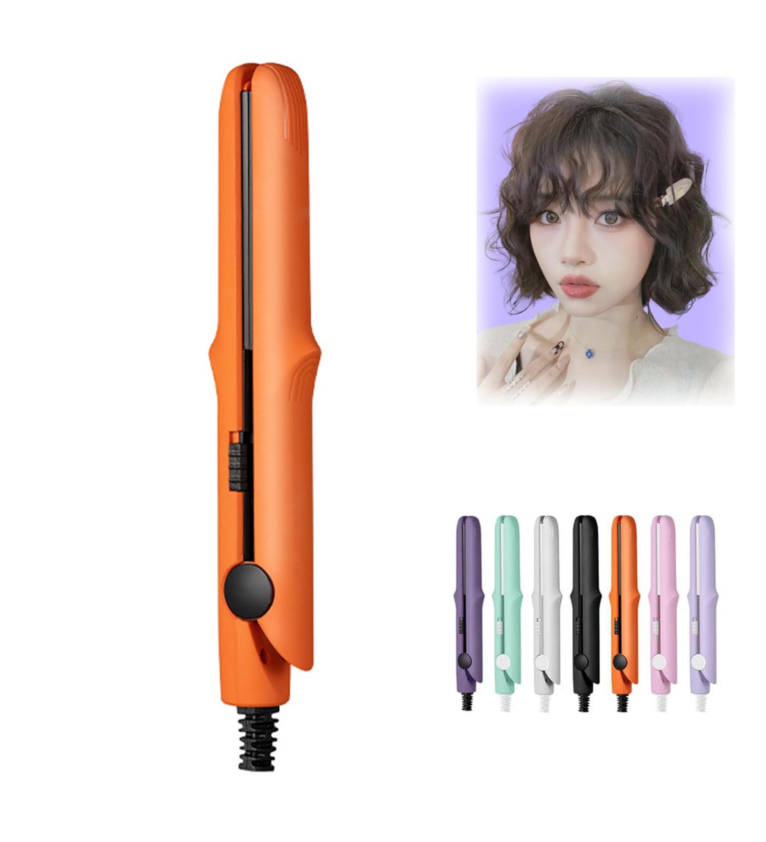 2-in-1 Mini Curling Wand & Flat Iron Hair Straightener Mini Dual Purpose Curling Iron Mini Curling Iron for Short Hair Portable Travel Curling Wand & Straightening Iron (B) - Buy Online on GoSupps.com