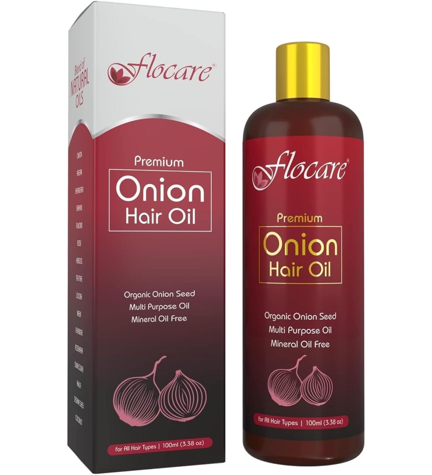 Red Onion Hair Oil made with Rosemary Oil Hibiscus Oil Coconut Oil and many other naturals oils and herbs. Mineral Oil free and Chemical Free. 100% Natural & Vegan.