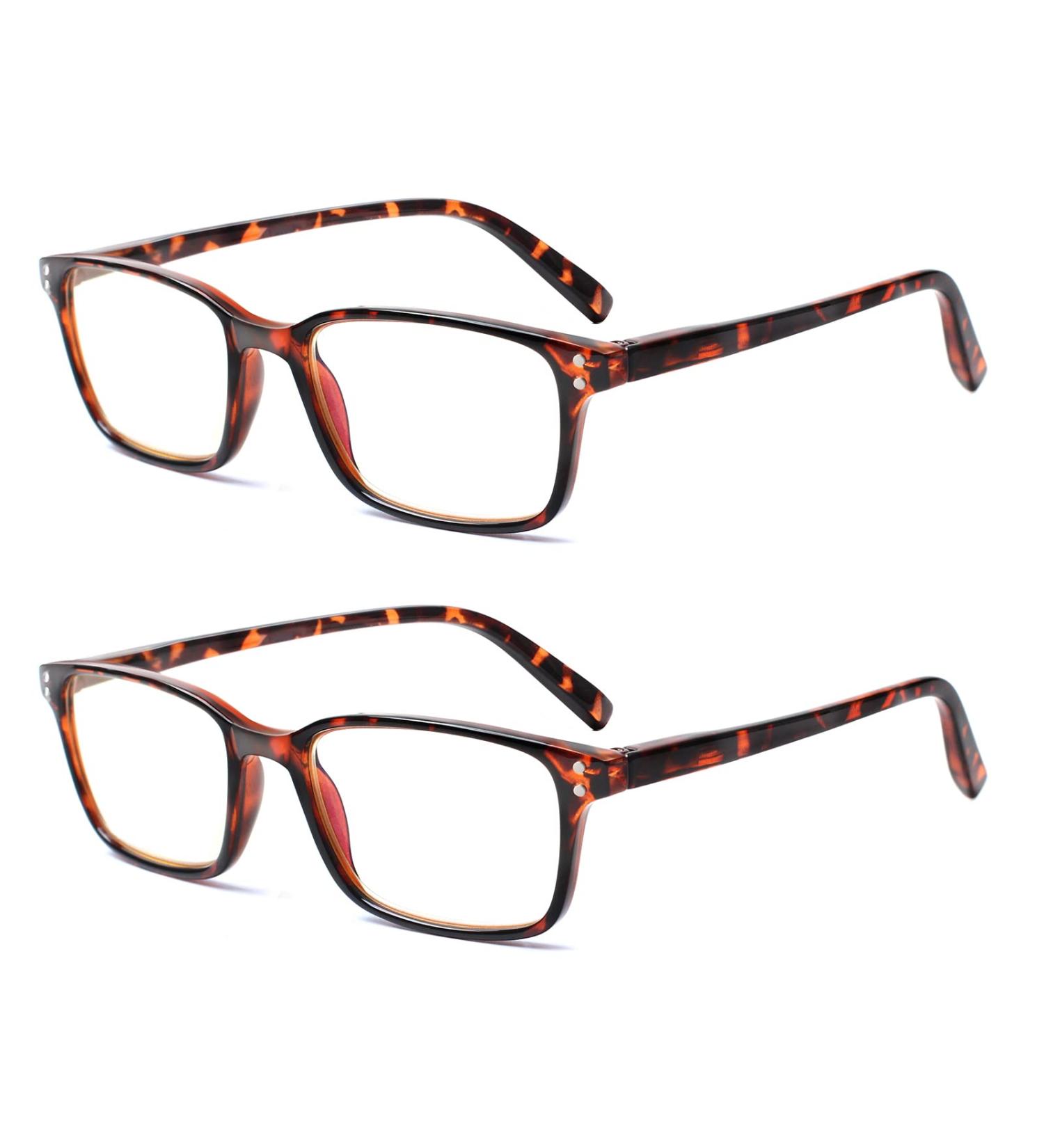 Cojwis Blue Light Blocking Reading Glasses - 2 Pack Tortoiseshell Spring Hinge Anti-Dizzy - Stylish & Comfortable for Men & Women (0.75x) - Buy Online on GoSupps.com