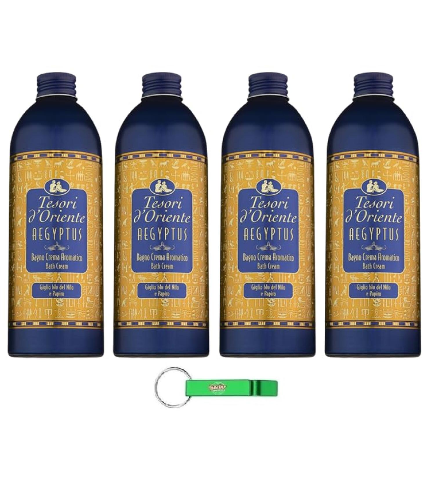 Tesori d'Oriente Bagno Lot de 4 cr mes de bain moussant l'extrait de papyrus - Nettoie la peau et hydrate - 500 ml - Avec porte-cl s Beni Culinari - Buy Online on GoSupps.com