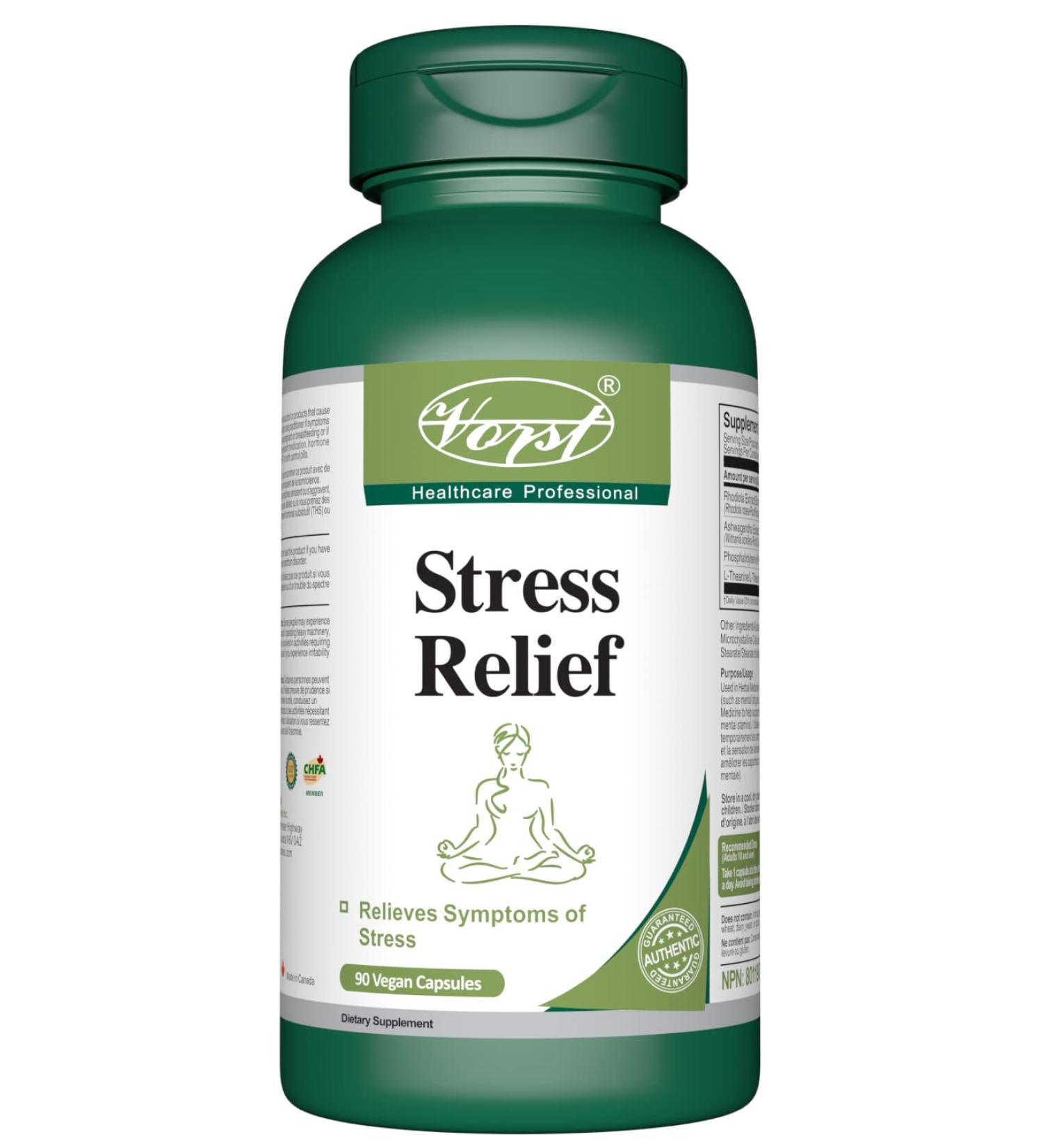 VORST Stress Relief Supplement 90 Vegan Capsules | Contains Ashwagandha Rhodiola Phosphatidylserine & L-Theanine 90 count (Pack of 1) - Buy Online on GoSupps.com