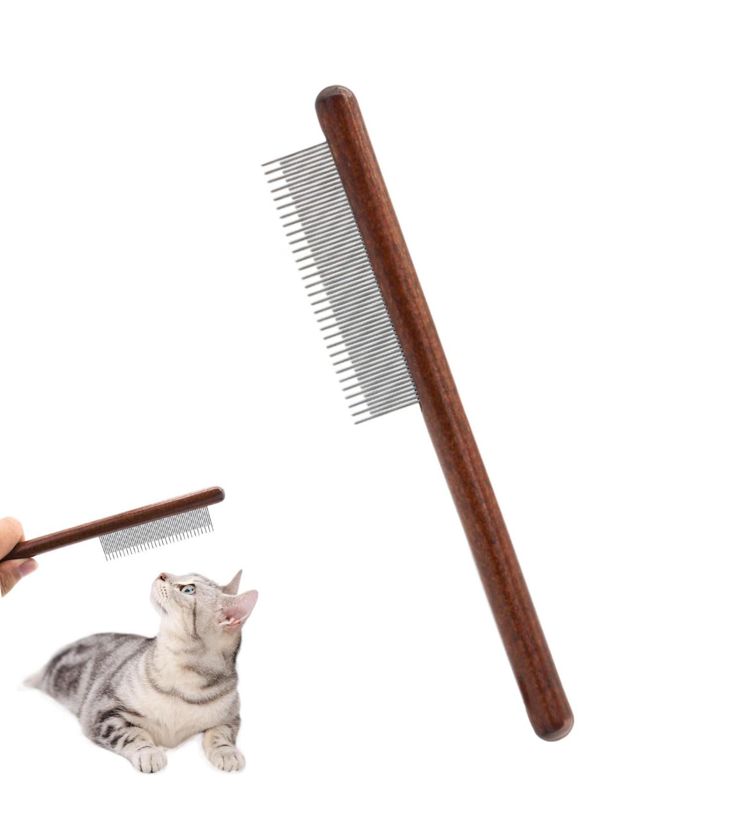 Andiker Pet Combs for Dogs Dog Comb with Rounded Teeth Metal Grooming Comb for Large Medium and Small Cats Animals with Tangled Short/Long Hair (Brown) - Buy Online on GoSupps.com