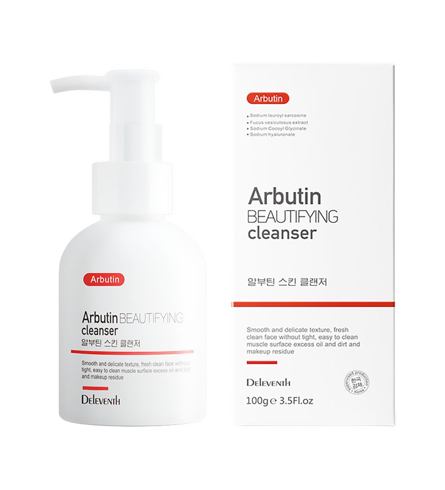 DEleventh Korean Brand -Arbutin Facial Cleanser 100g / Hydrates Evens Skin Tone Controls Oil Gently Cleanses Removes Acne and Anti-Oxidant Formula for a Radiant Smooth Complexion - Buy Online on GoSupps.com