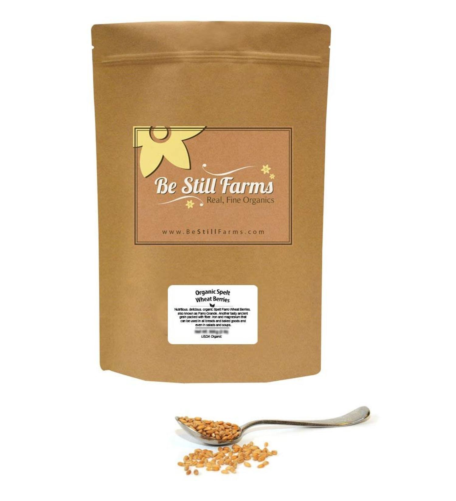 Be Still Farms Organic Spelt Wheat Berries (5lb) - Grind for Spelt Flour, Spelt Tortillas, Crackers & Bread - Ancient Grain, 5 Pound Pack - Buy Online on GoSupps.com