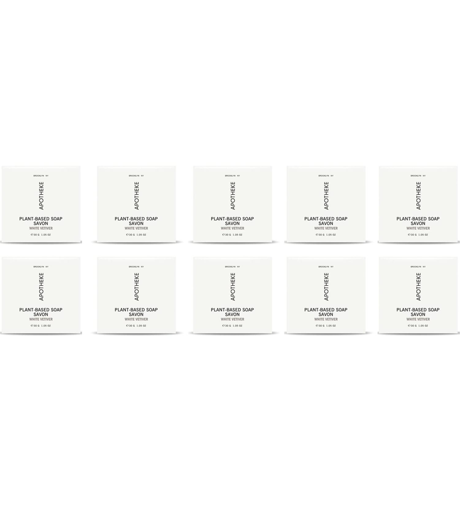 Apotheke White Vetiver Plant-Based Soap Bar 1.05 Ounces/30 Grams - Set of 10