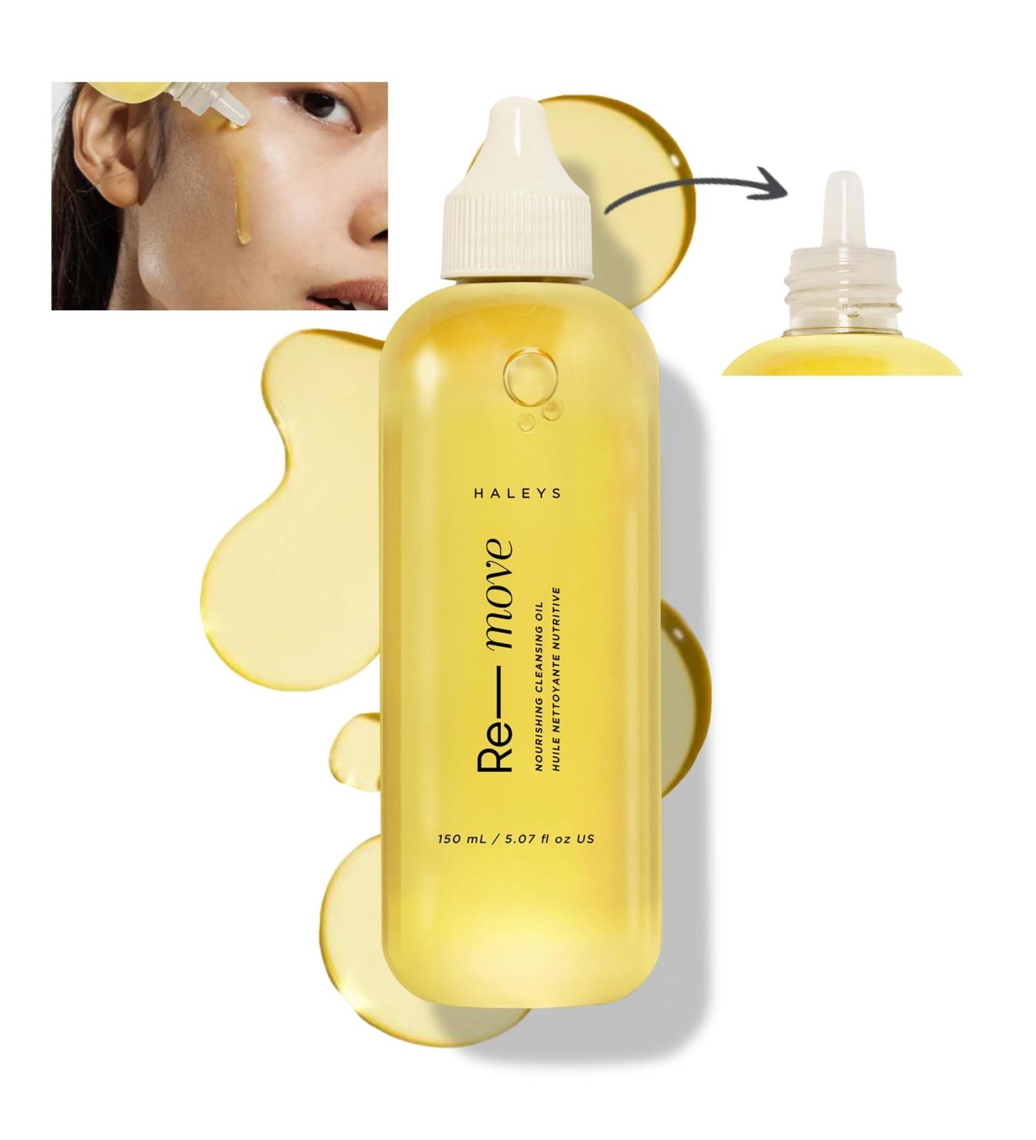 HALEYS Vegan Cleansing Oil | Gentle Waterproof Makeup Remover | Korean Formula for All Skin Types | Olive Oil & Vitamin E | Unclogs Pores & Nourishes Skin - Buy Online on GoSupps.com