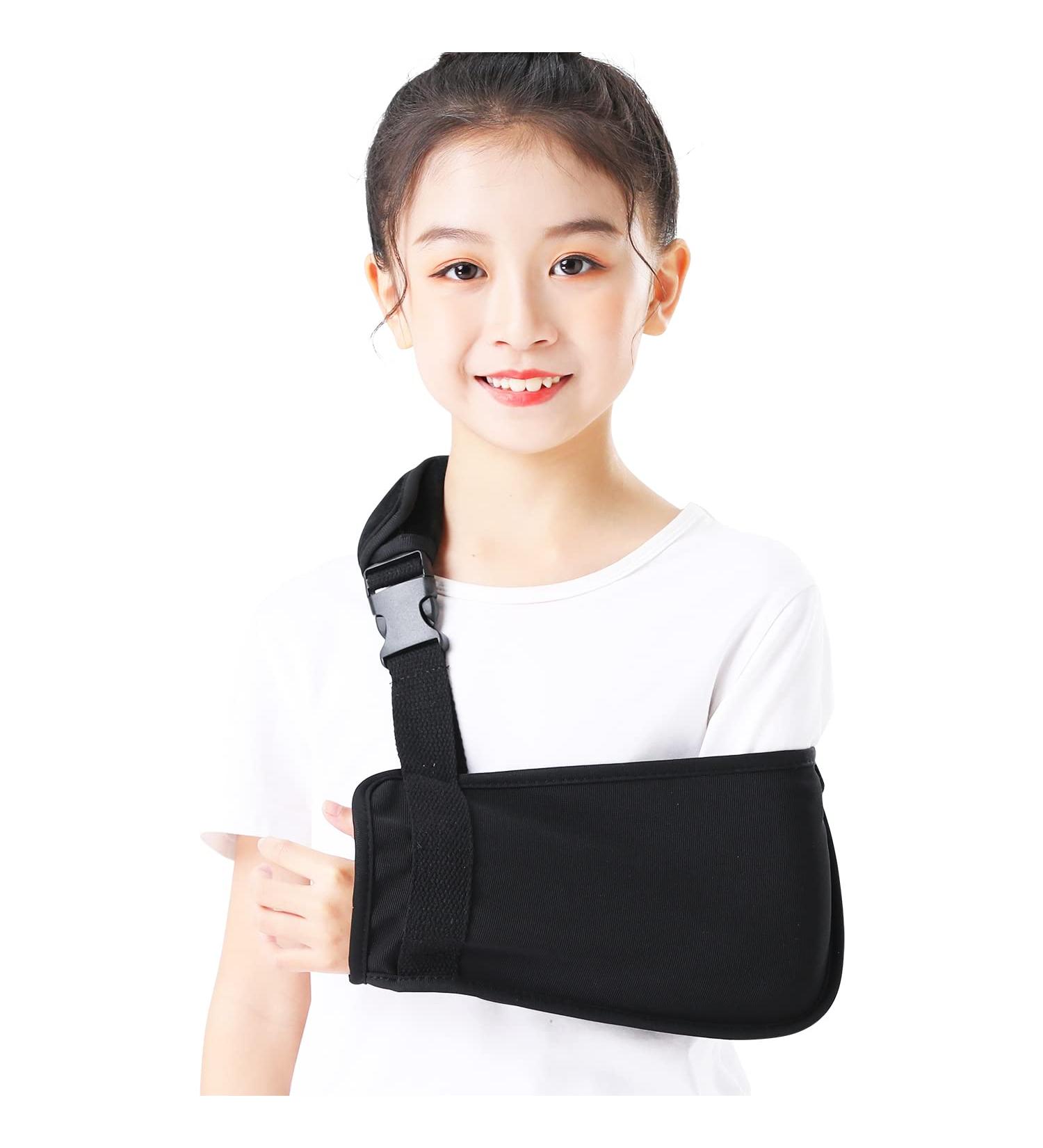 Kids Arm Sling - Breathable Black Sling for Broken Arms - Pediatric Shoulder Injury Support for Boys and Girls - Comfortable Elbow and Wrist Sling for Dislocated Shoulder - Size Kids L - Buy Online on GoSupps.com