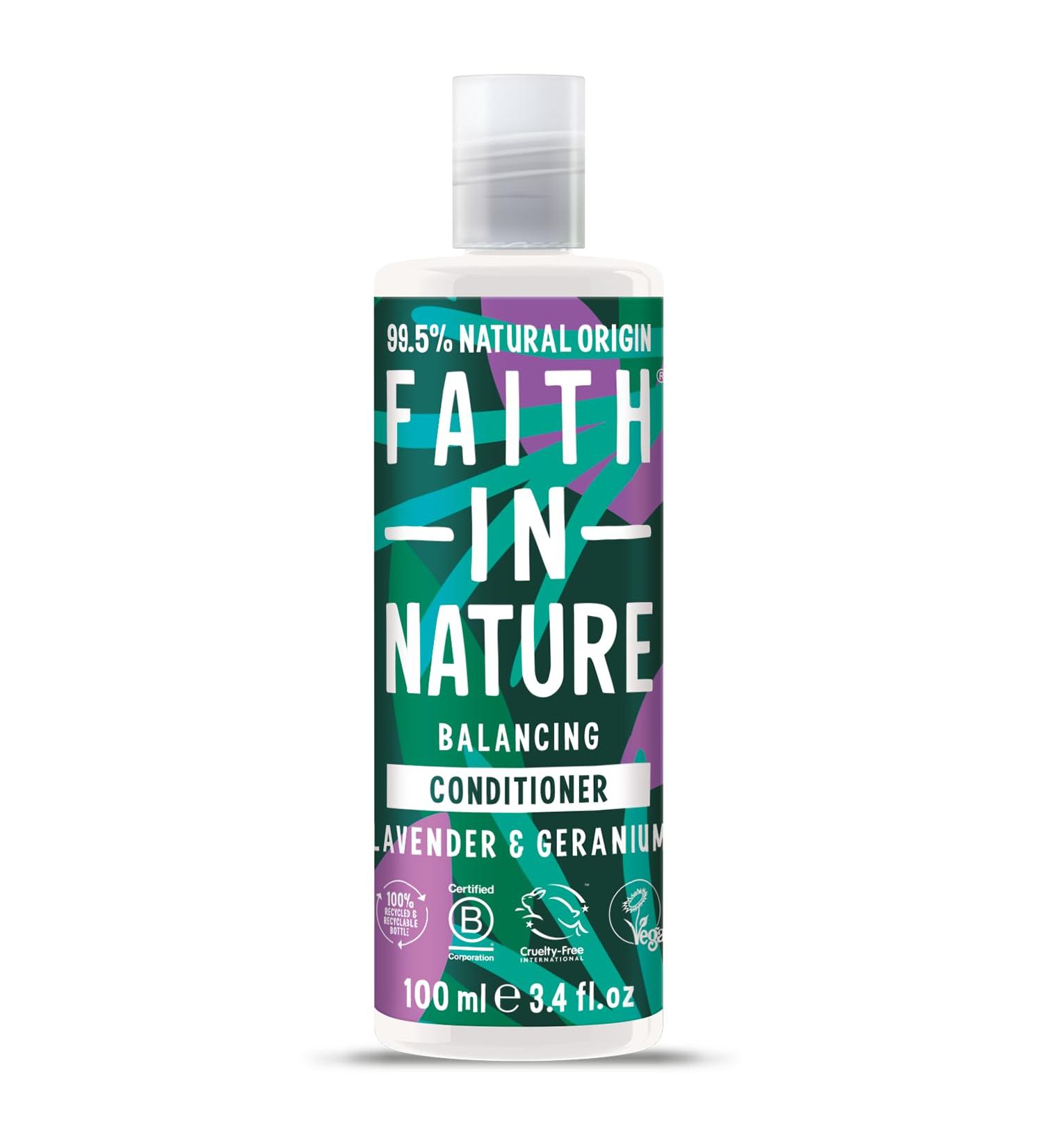Faith In Nature Lavender & Geranium Nourishing Shampoo 100ml Vegan & Cruelty Free SLS & Paraben Free For Normal to Dry Hair - Buy Online on GoSupps.com