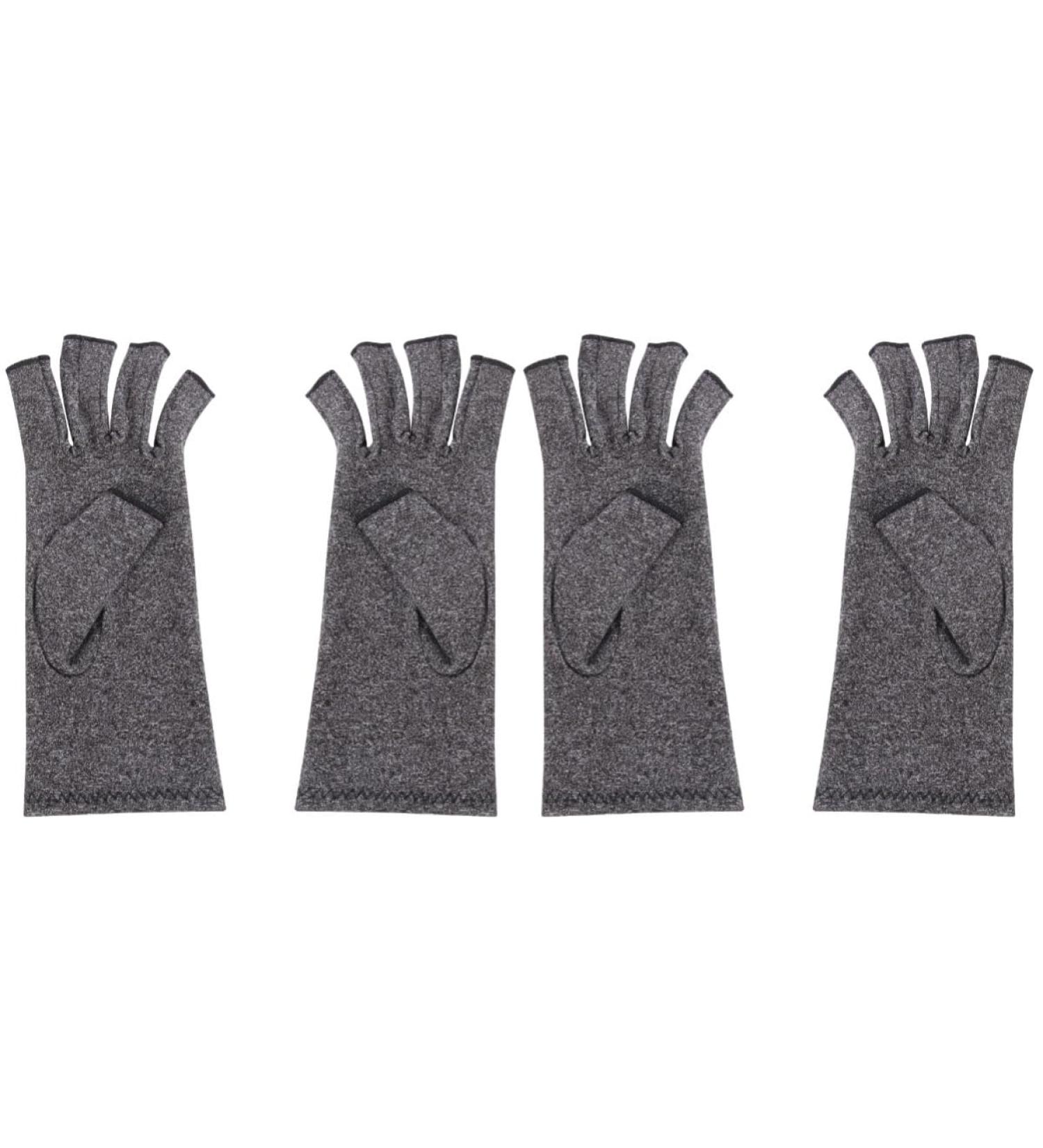 Mobestech Fingerless Pressure Gloves - 2 Pairs Safety & Physiotherapy Hand Brace Gloves for Men & Women | Protective Half-Finger Support - Buy Online on GoSupps.com