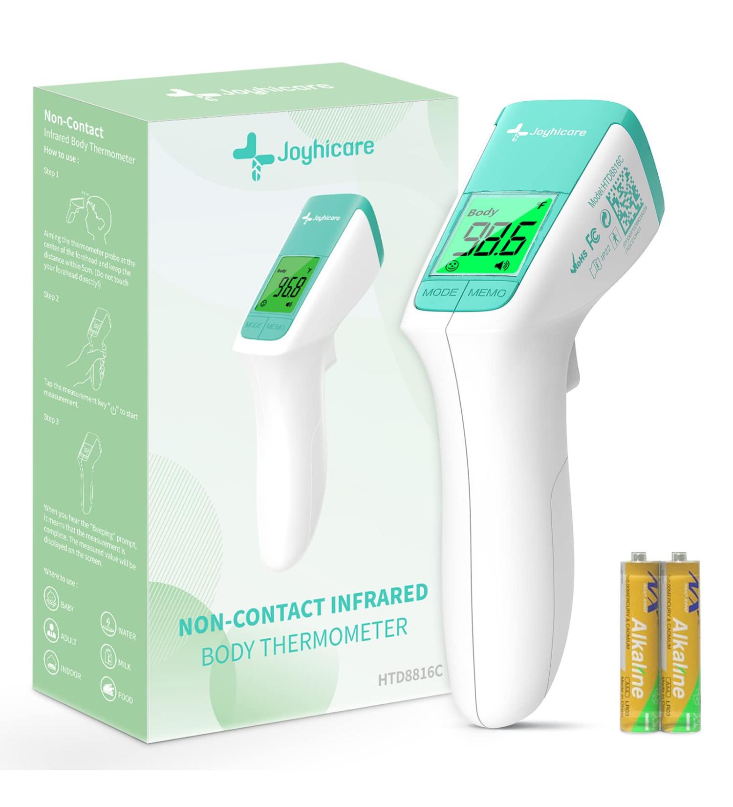 Joyhicare Touchless Infrared Forehead Thermometer - Medical Grade with Fever Alarm and Memory Function for Adults, Kids, and Babies - Accurate Instant Readings - Buy Online on GoSupps.com