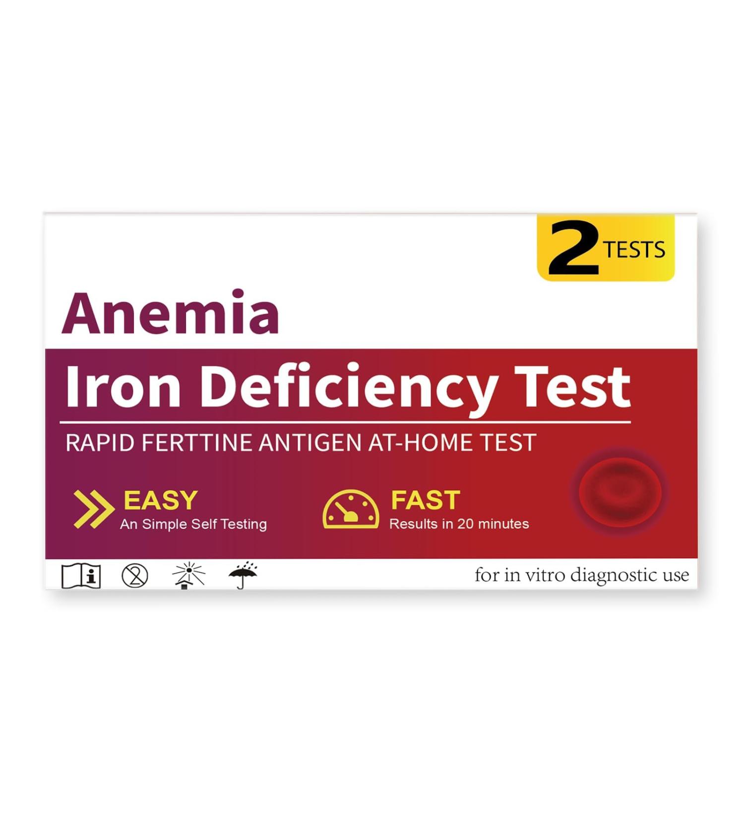 Iron Deficiency Home Test kit Rapid Self-Test Iron Level Anemia Ferritine for Men Women Adults and Children 2 Tests  - Buy Online on GoSupps.com