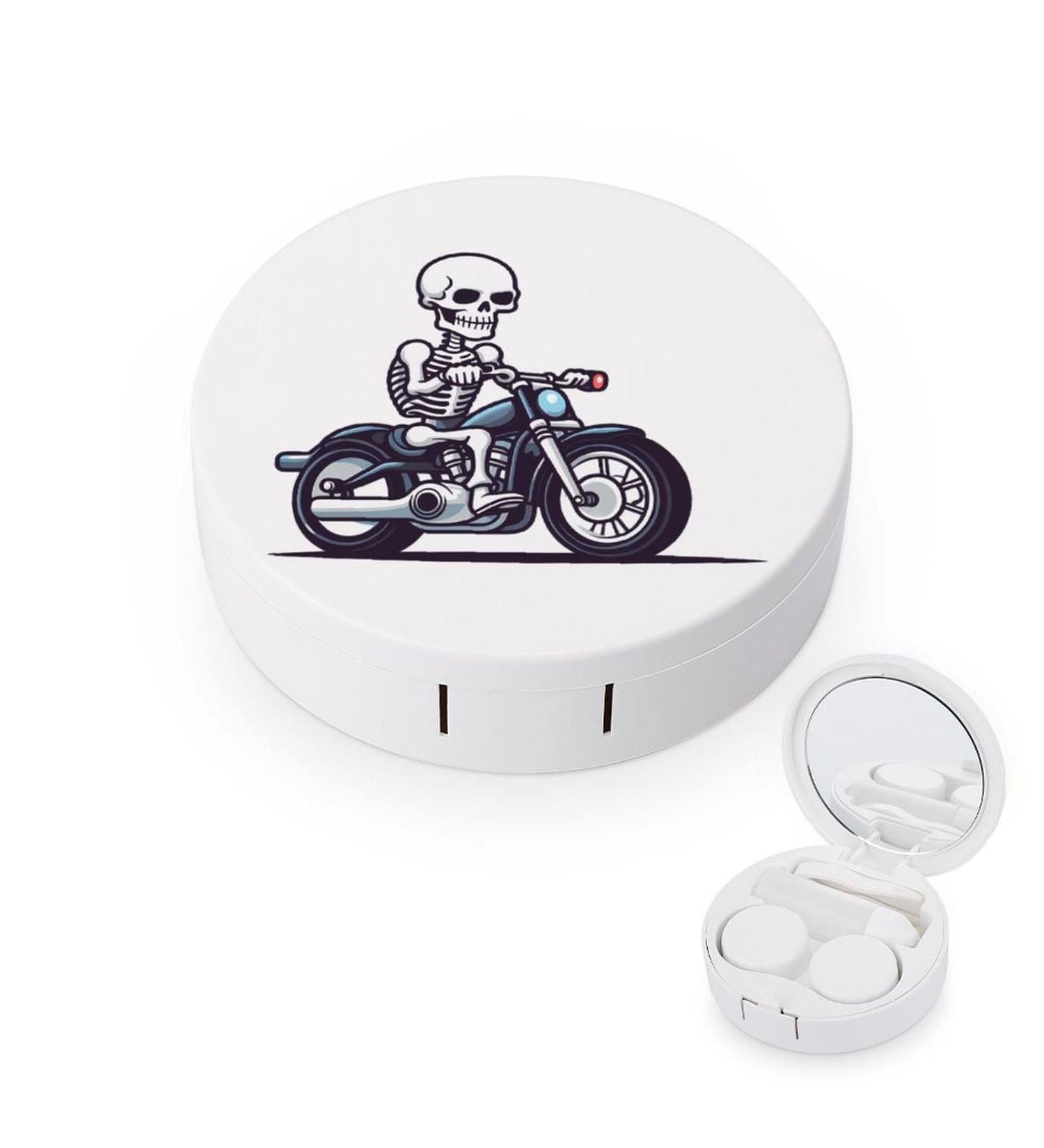 Portable Motorcycle Rider Contact Lens Travel Kit - Cute Contact Box with Mirror for Outdoor Use - Buy Online on GoSupps.com