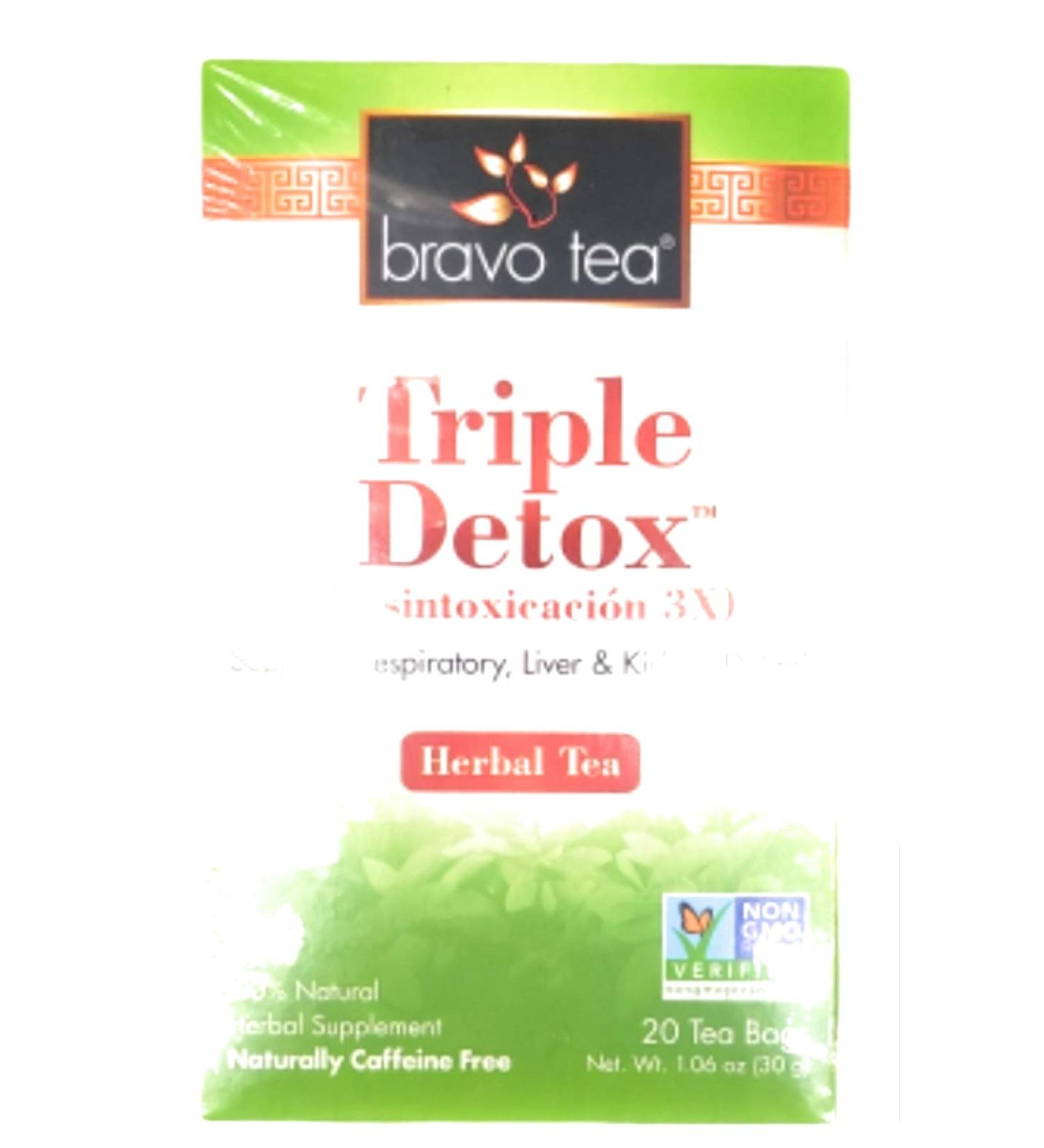 Bravo Tea Triple Detox - Supports Respiratory Liver Kidney. 20 tea bags. 1.06 oz