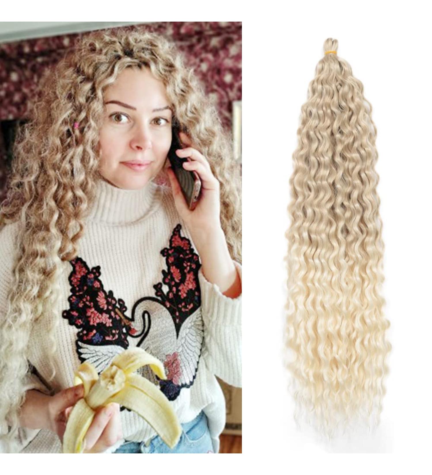 Deep Twist Crochet Hair - Ombre Kinky Curl Braided Extensions 22 Inch | 3 Packs Synthetic Waterwell Twists for Stunning Hairstyles - Buy Online on GoSupps.com