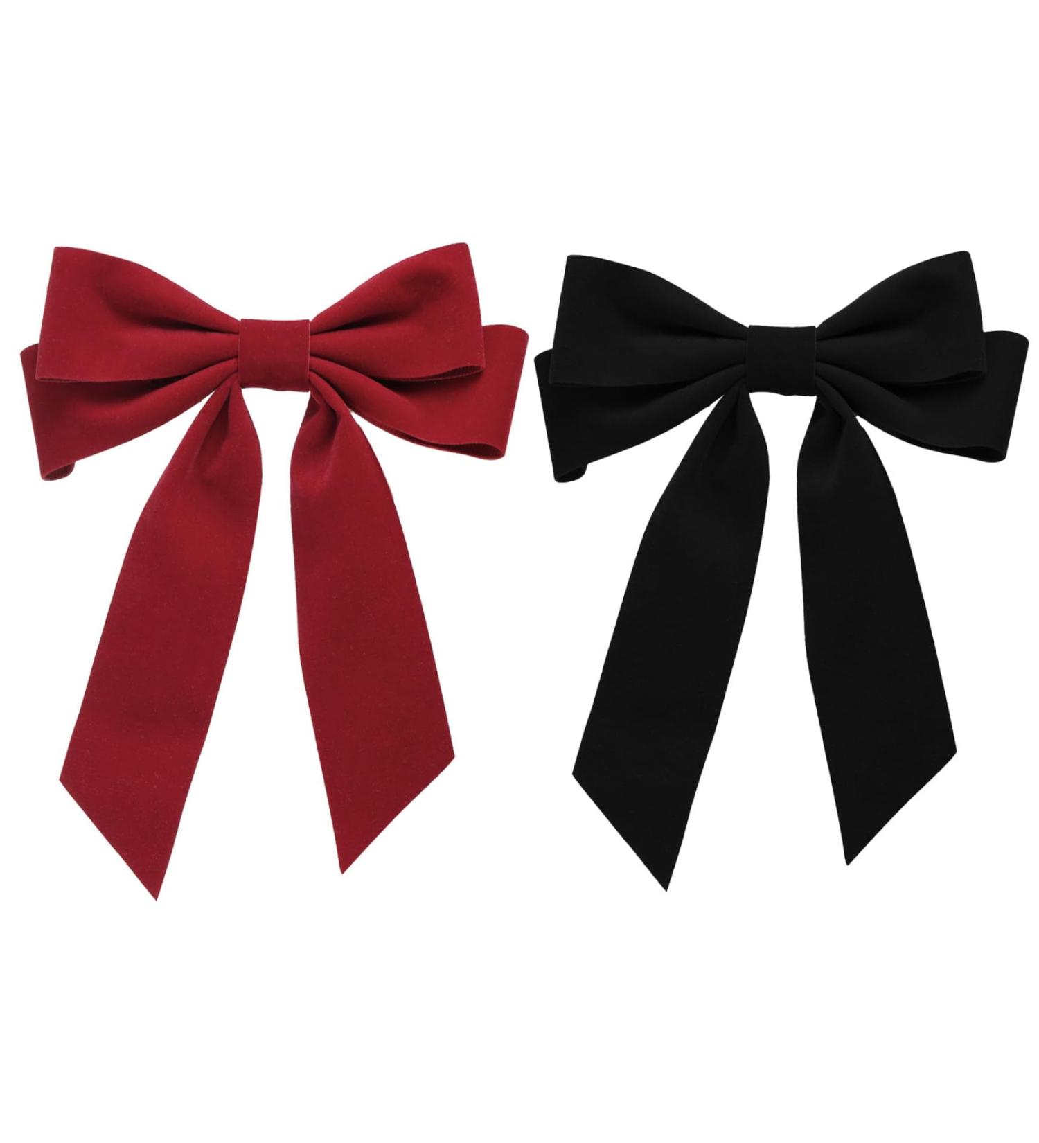 Hair Bows for Women 2PCS French Velvet Hair Bow Clips with Ribbon Large Cute Bow Clips for Women Soft Bow Barrette for Teen Girls Hair Clip - Buy Online on GoSupps.com