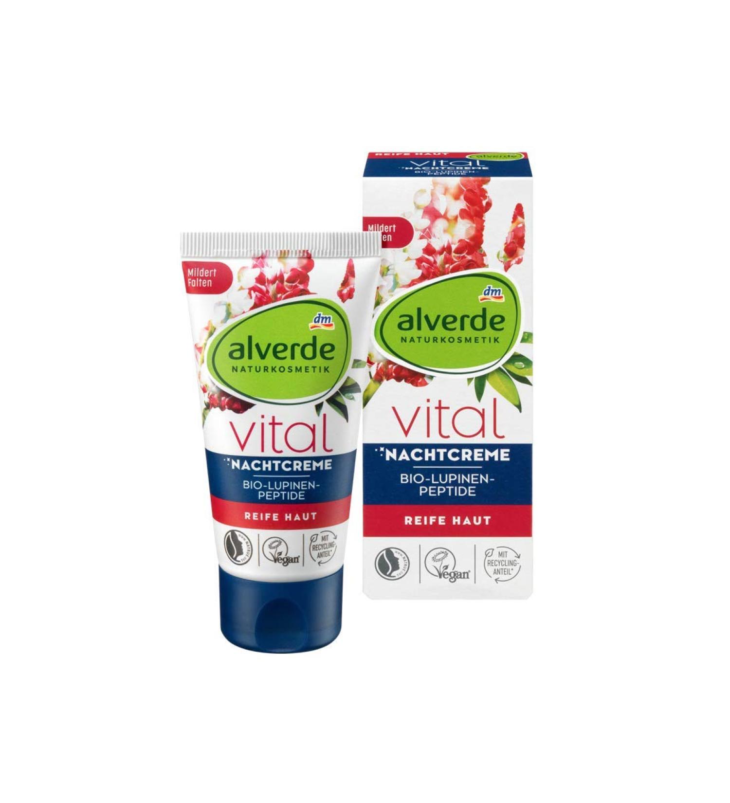 alverde NATURAL COSMETICS Lupine Peptides Night Cream 50 ml - Buy Online on GoSupps.com