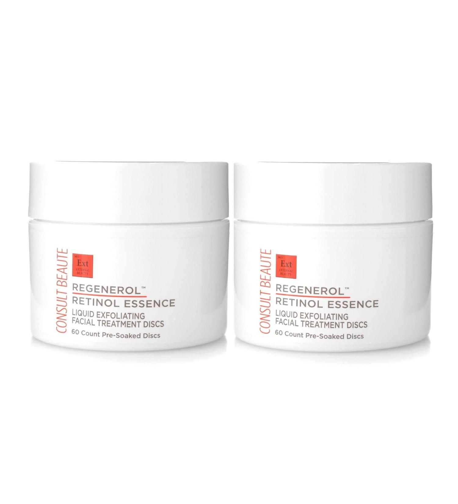 Consult Beaute - Regenerol - Retinol Exfoliating Facial Treatment Pads - Micro Exfoliation for Face - Smoother Glowing Skin - 60 Disposable Wipes (2Pack) - Buy Online on GoSupps.com