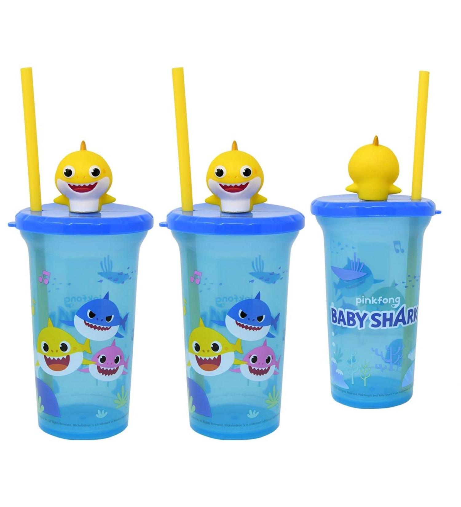 3-Pack Baby Shark 15oz Buddy Sip Drink Tumblers BPA-free Blue