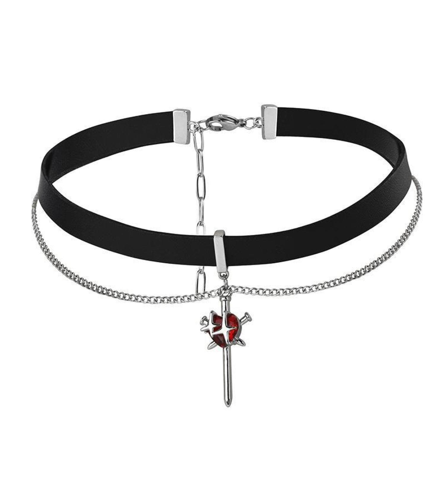Scarlet Night Gothic Choker Necklace Women Crimson Night Collar - Buy Online on GoSupps.com