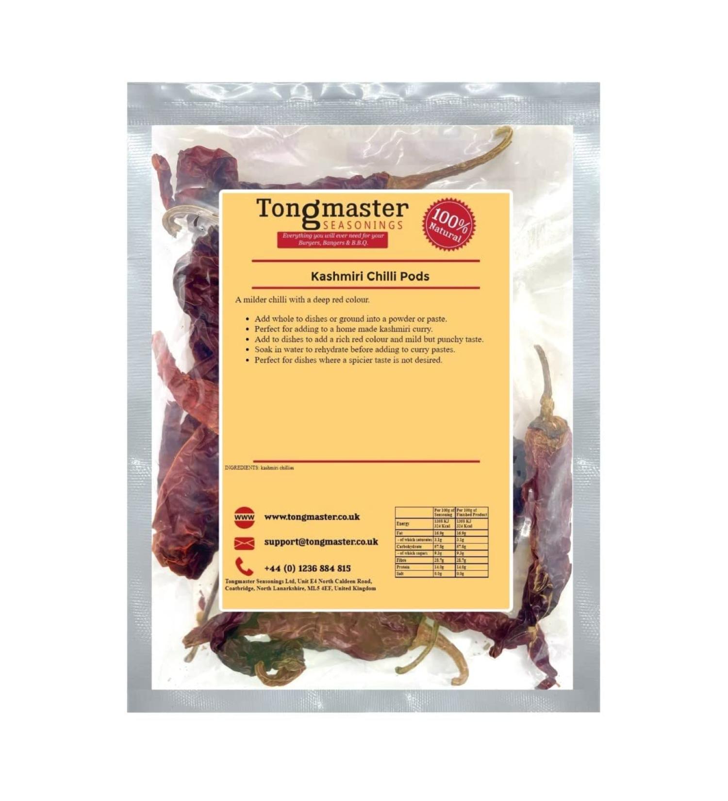 Kashmiri Whole Dried Chilli Pods - 1kg