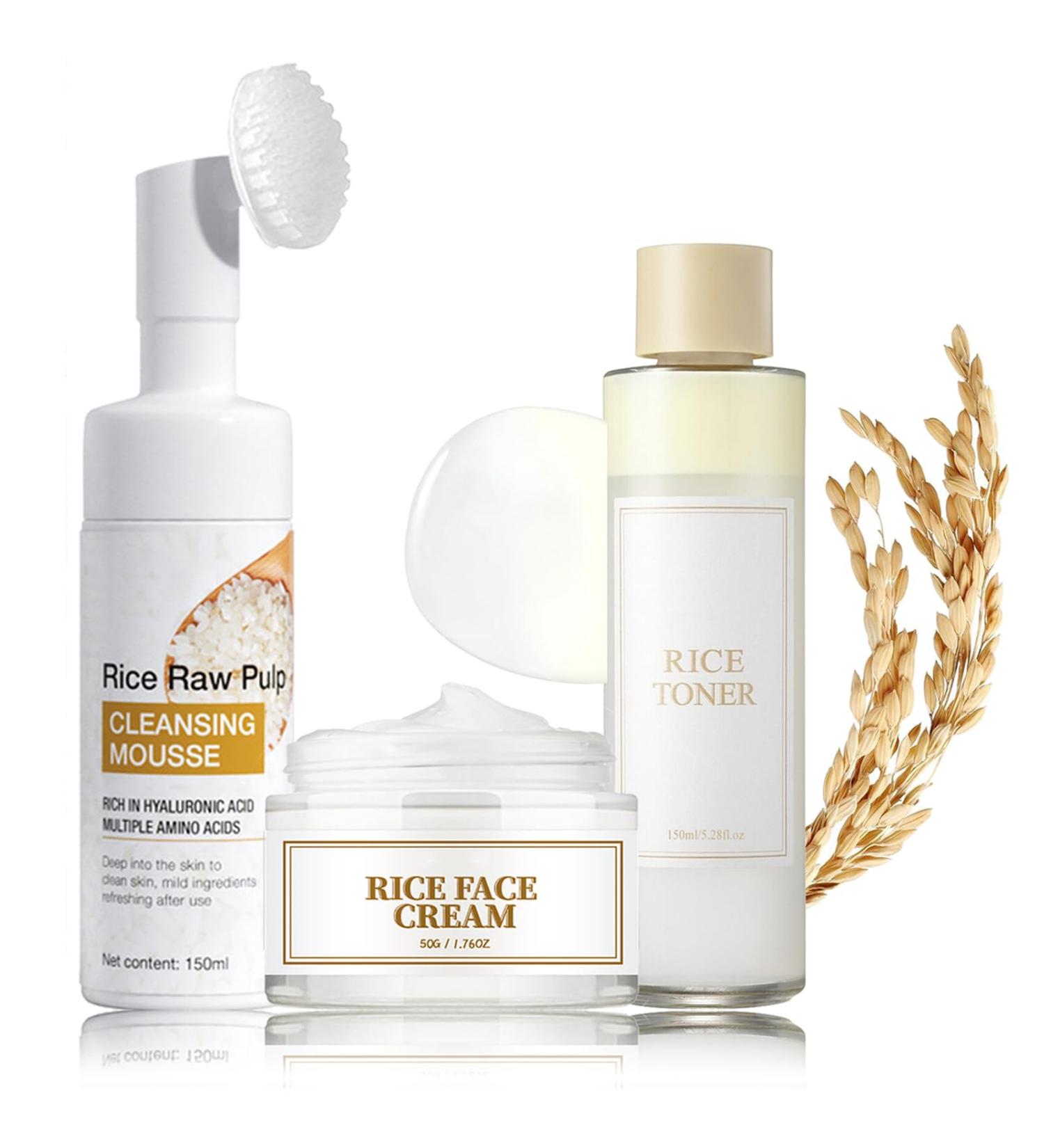 Skincare Gifts for Teenage Girls Korean skincare set Rice Raw Pulp Skin Care Sets & Kits Pamper Gifts for Women with Facial Cleanser-Toner-Cream - Gift Set for Firming Hydrating Skin - Buy Online on GoSupps.com