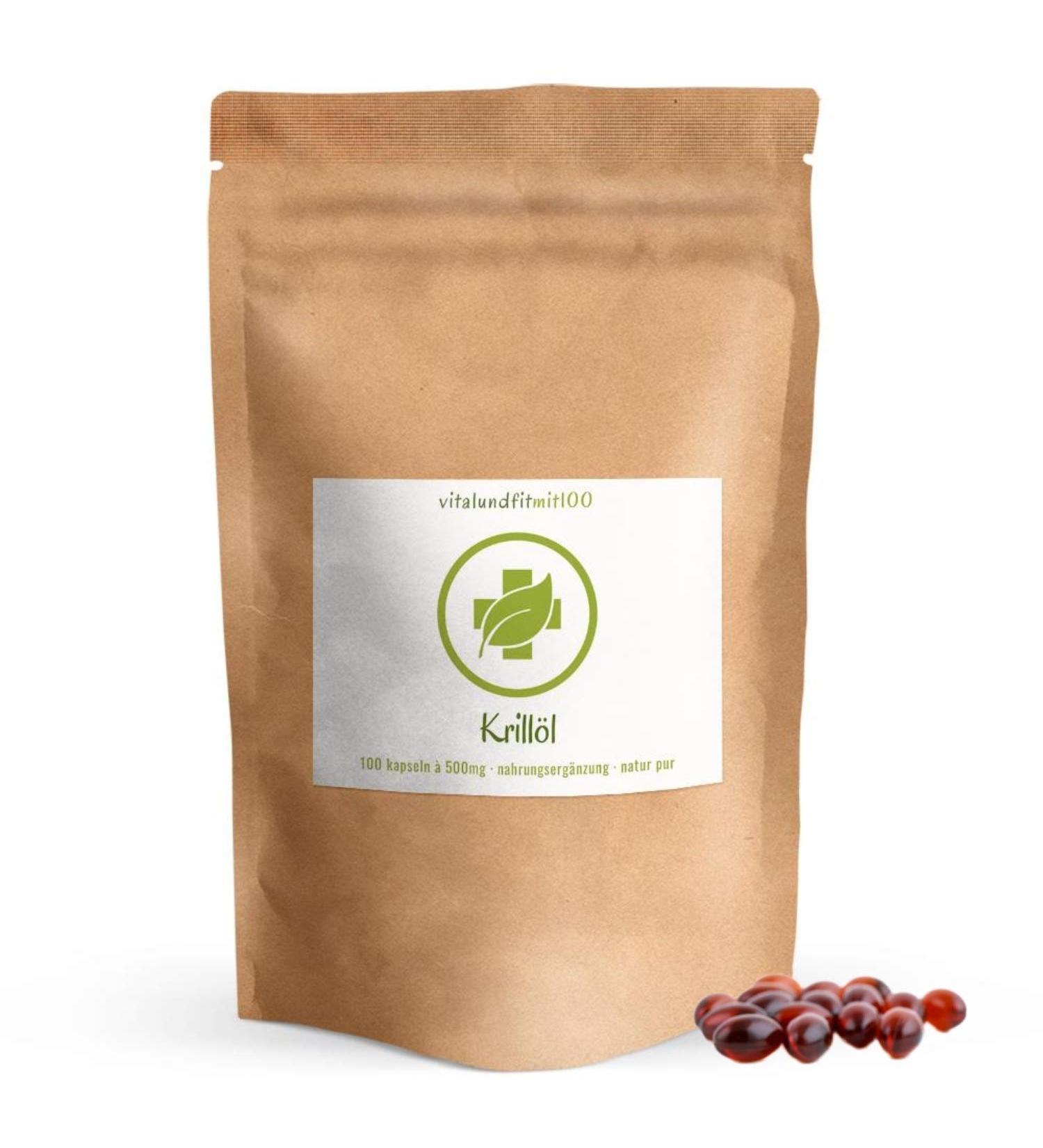 Premium Krill Oil 500mg - 100 Soft Gel Capsules | Rich in Omega-3 & Astaxanthin | 100% Natural Gluten-Free Pure Formula - Buy Online on GoSupps.com