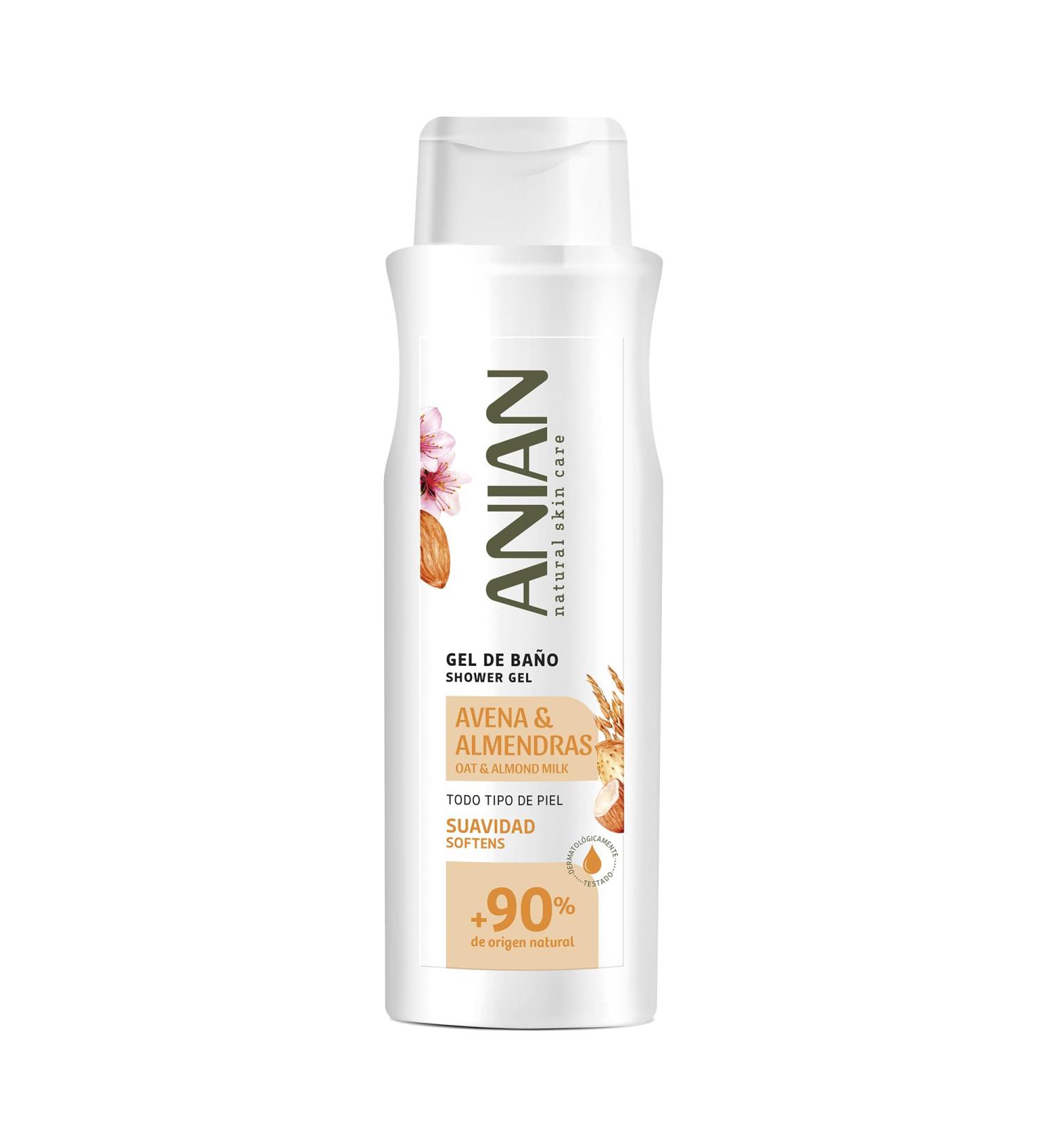 ANIAN ANIAN - Oat and Almond Shower Gel 750 ml gently cleanses moisturizes soothes and softens the skin suitable for all skin types and sensitive skin 90% natural ingredients suitable