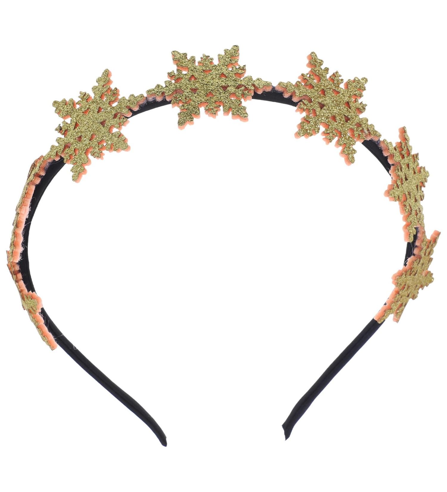 Uonlytech Snowflake Headband Christmas Headwear Glitter Hair Bands Gold Headpiece Xmas Headbands for Party Festival - Buy Online on GoSupps.com