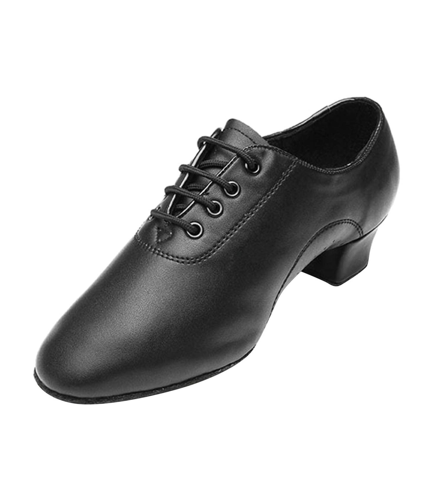 Boys Modern Dance Shoes - Black Leather Lace Up Ballroom Latin Dance Boots (Size 31) - Buy Online on GoSupps.com