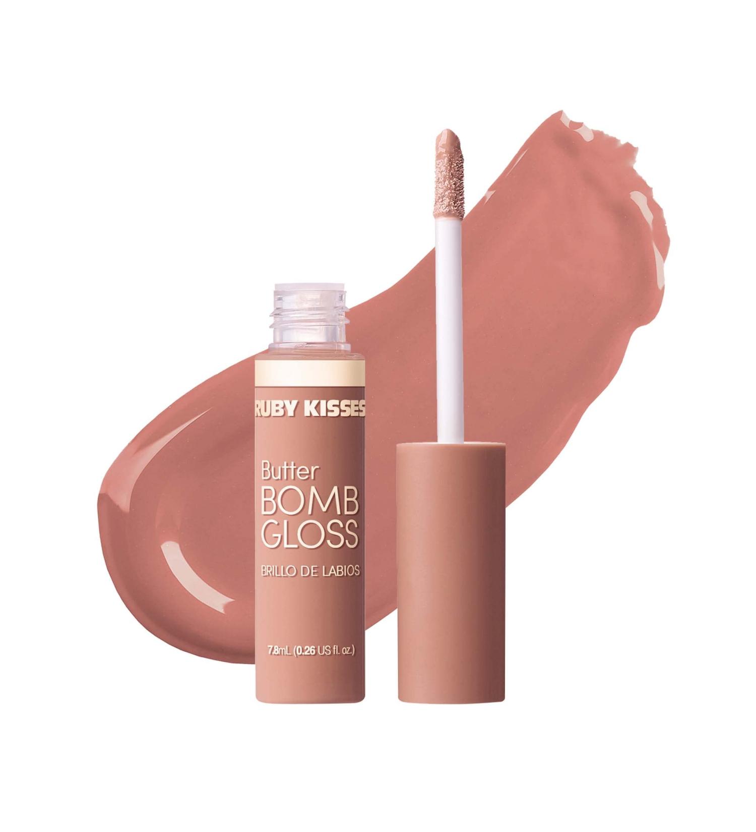Ruby Kisses Lip Gloss Butter Bomb - Non-Sticky Nude Lip Gloss with Vitamin E - 7.8mL - Buy Online on GoSupps.com