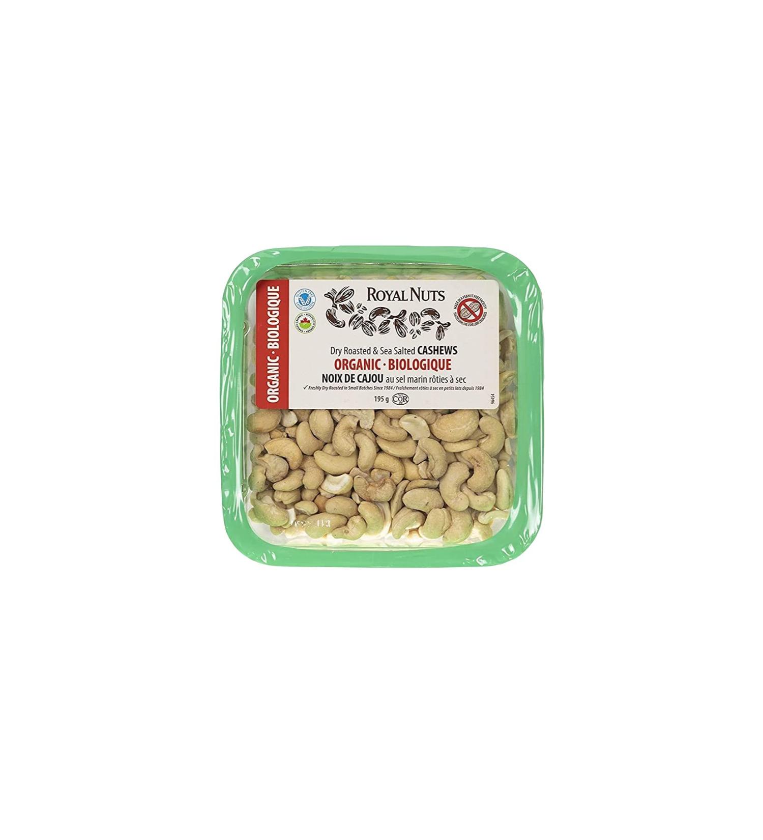 ROYAL NUTS Nuts Organic Cashews with Salt 195 Grams - Buy Online on GoSupps.com