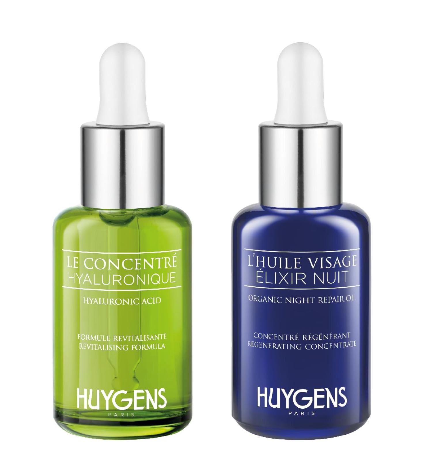HUYGENS Organic Certified Day & Night Duo - Face Serums for All Skin Types - 100% Natural & Vegan - Made In France - Buy Online on GoSupps.com